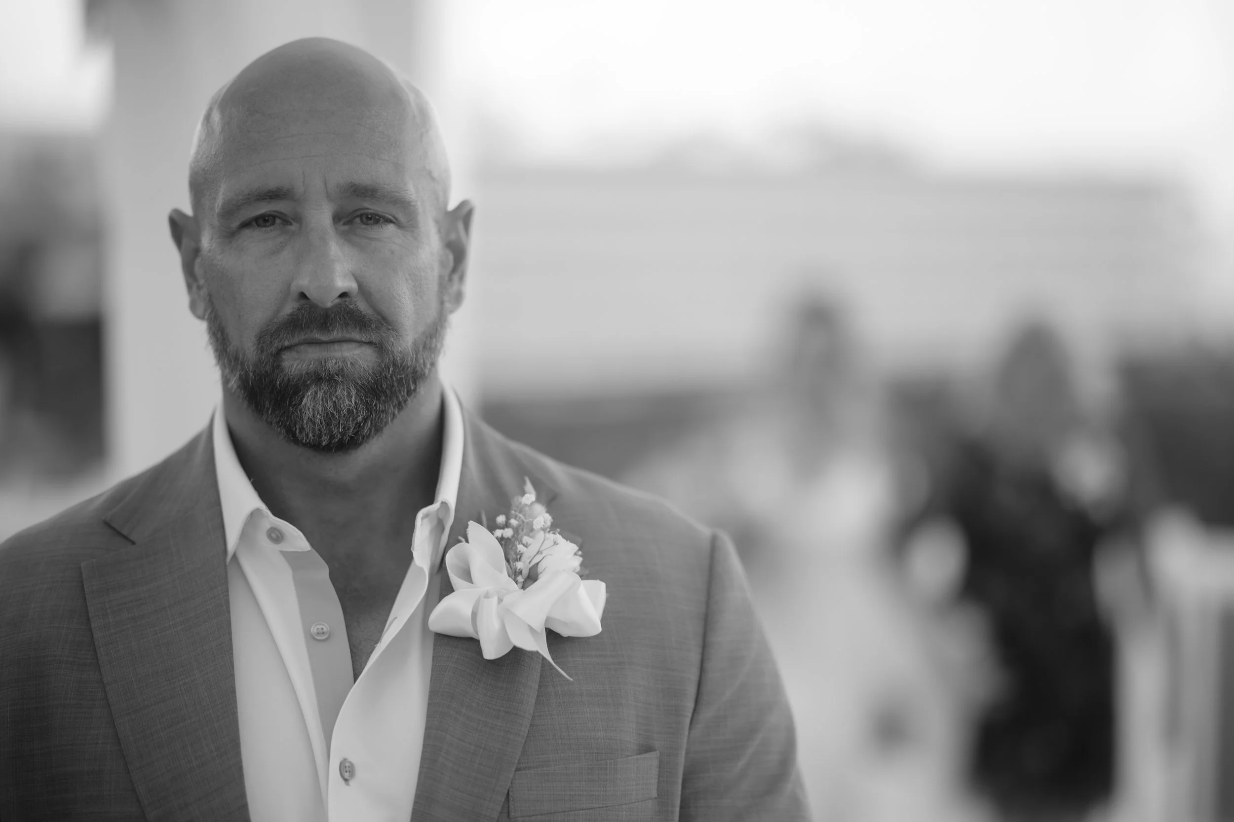 Groom awaiting bridal arrival taken by a luxury wedding photographer in Puerto Rico at El Conquistador Resort