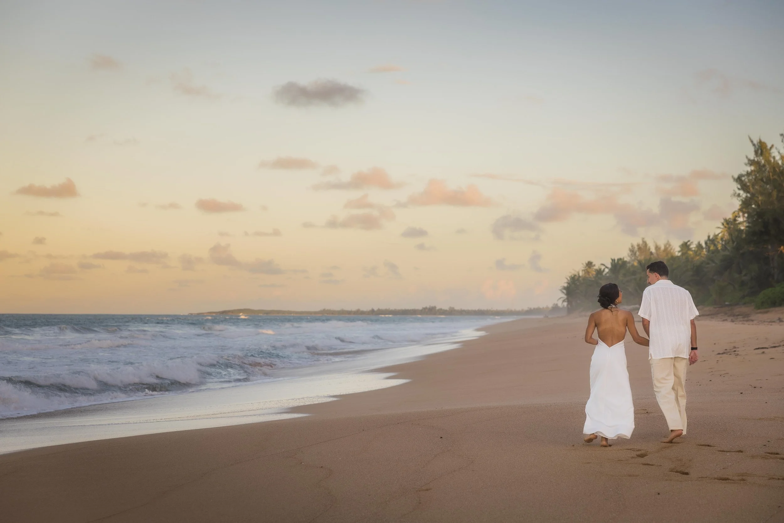 Couple during a beach marriage proposal in Puerto Rico