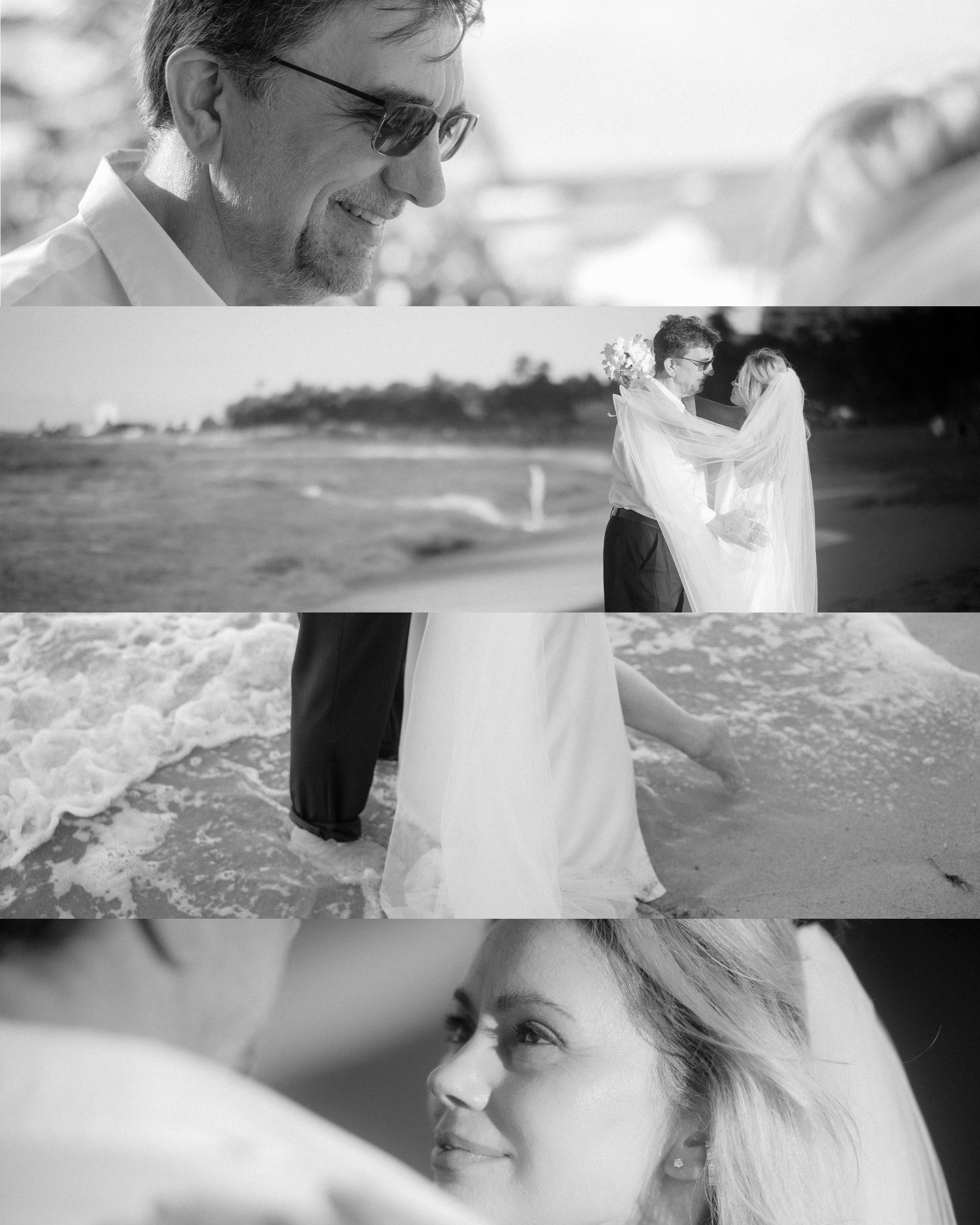 Couple on beach in Puerto Rico taken by an elopement photographer in Puerto Rico