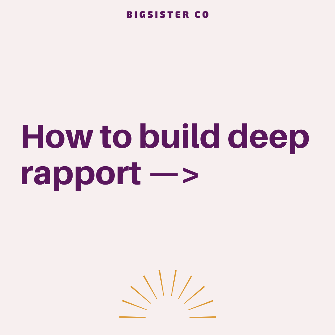 How to Build Rapport and Increase Your Influence — Bigsister—Helping ...