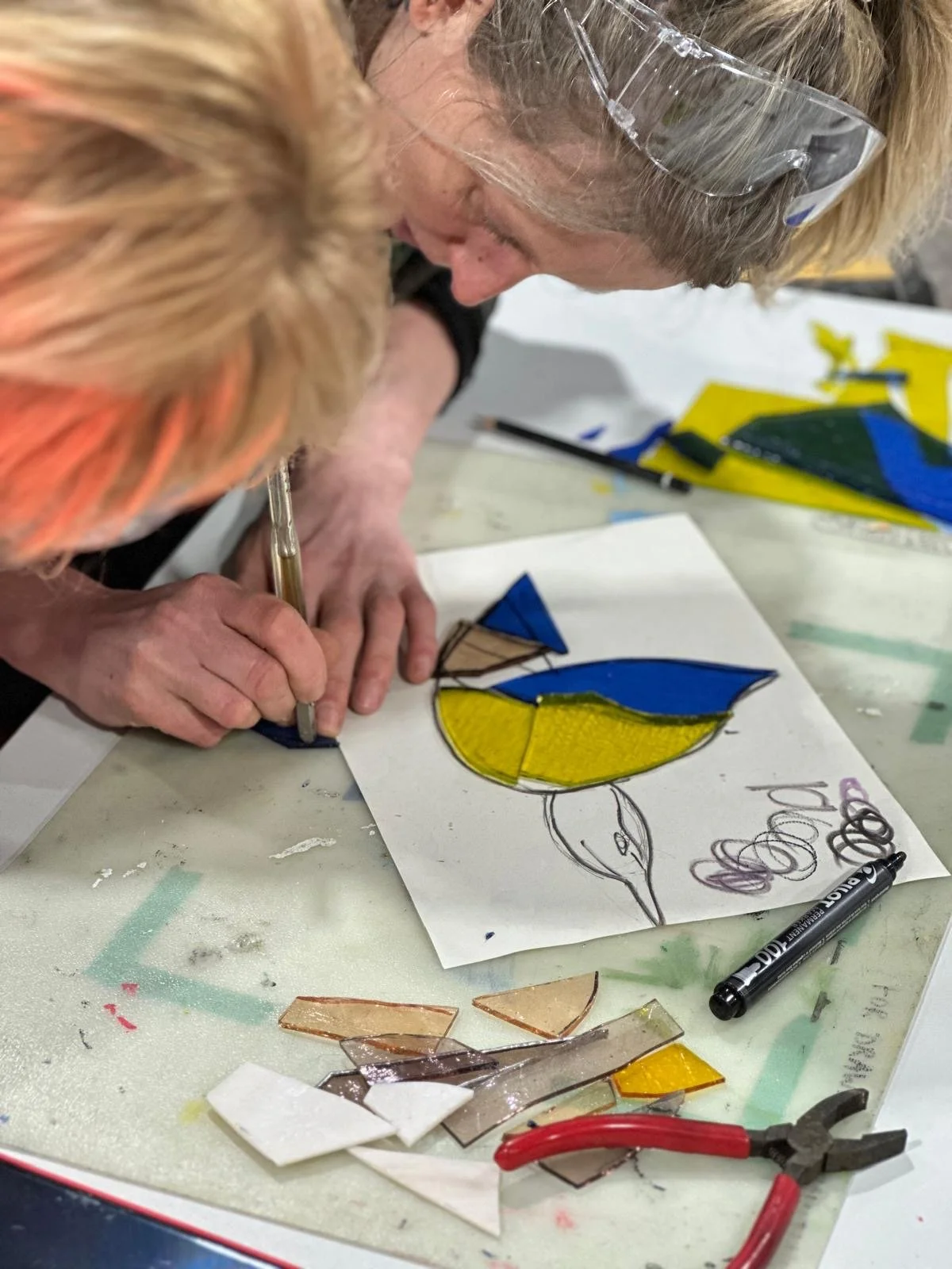 Stained Glass Curlews workshop @G2