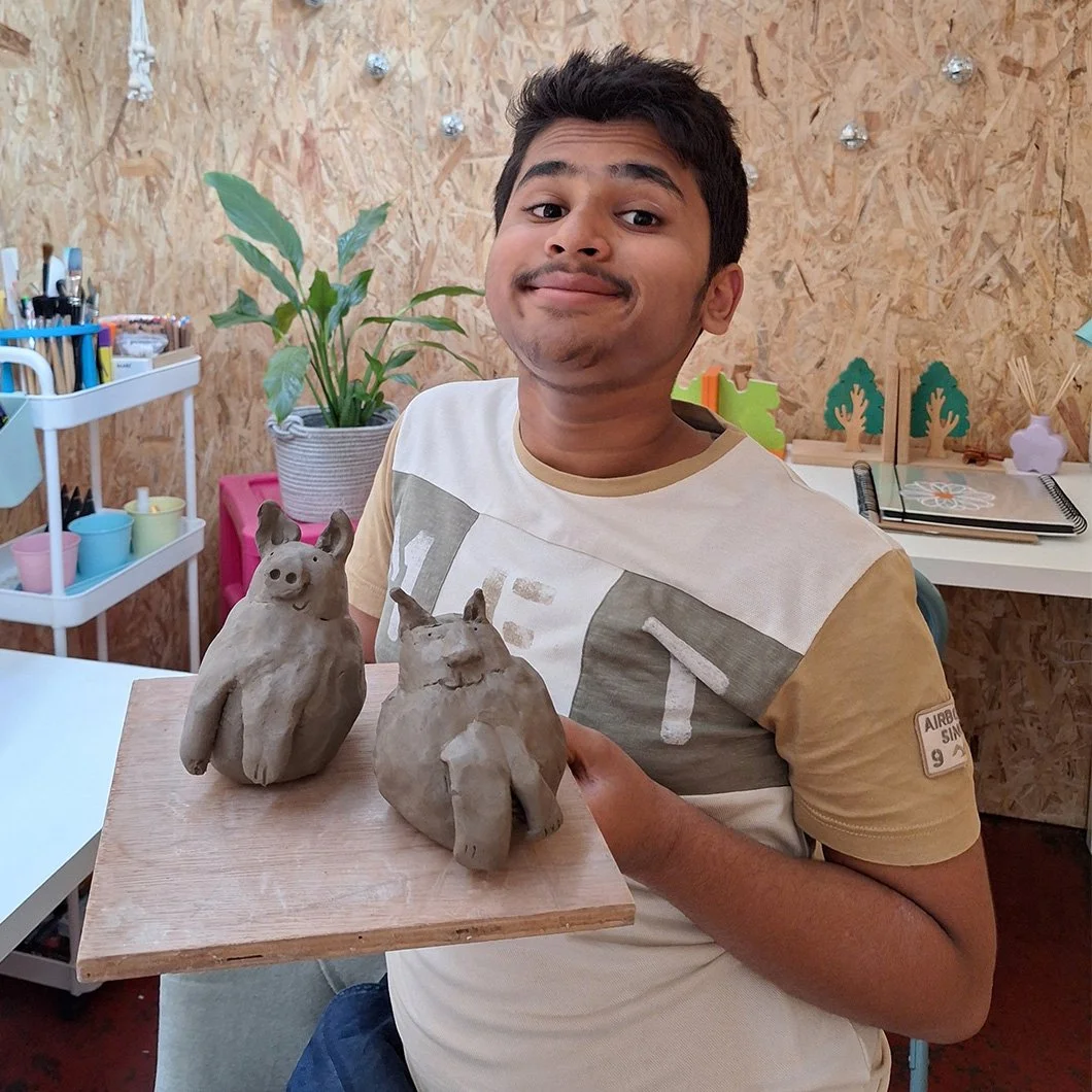 Creature sculptures made with Zoe in a 1:1 Private Tuition class