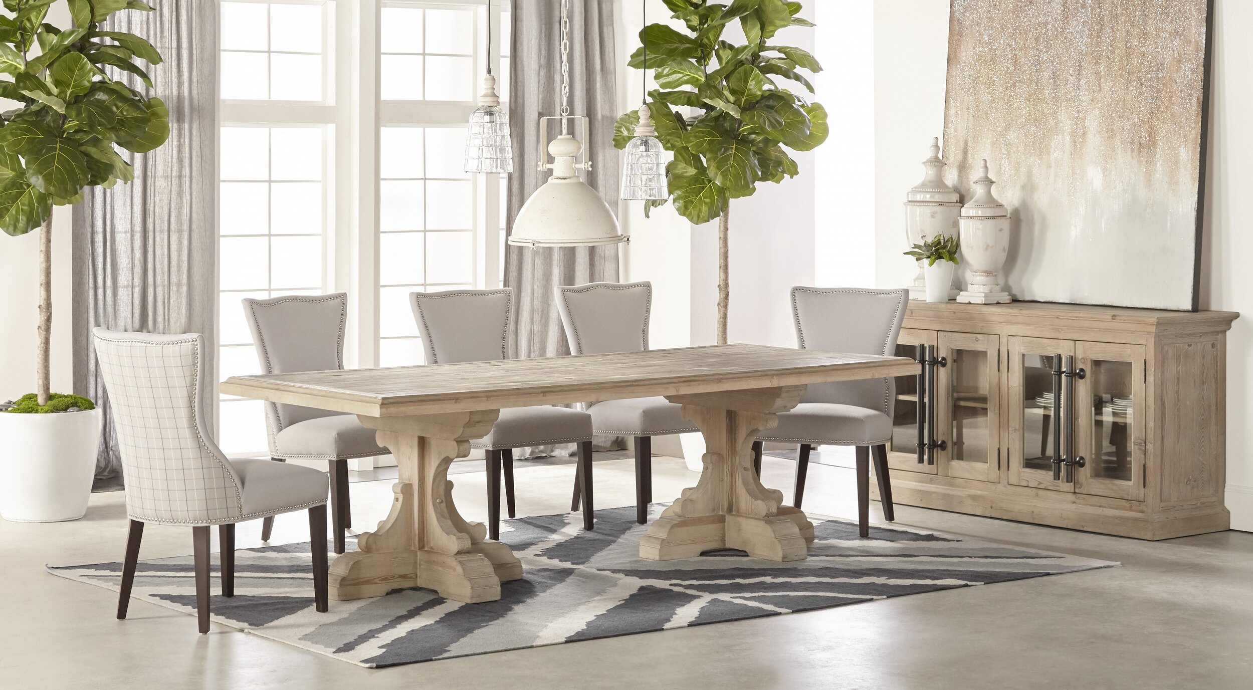 Bastille Rectangle Dining Table - Smoke Gray - Setting 2.jpg