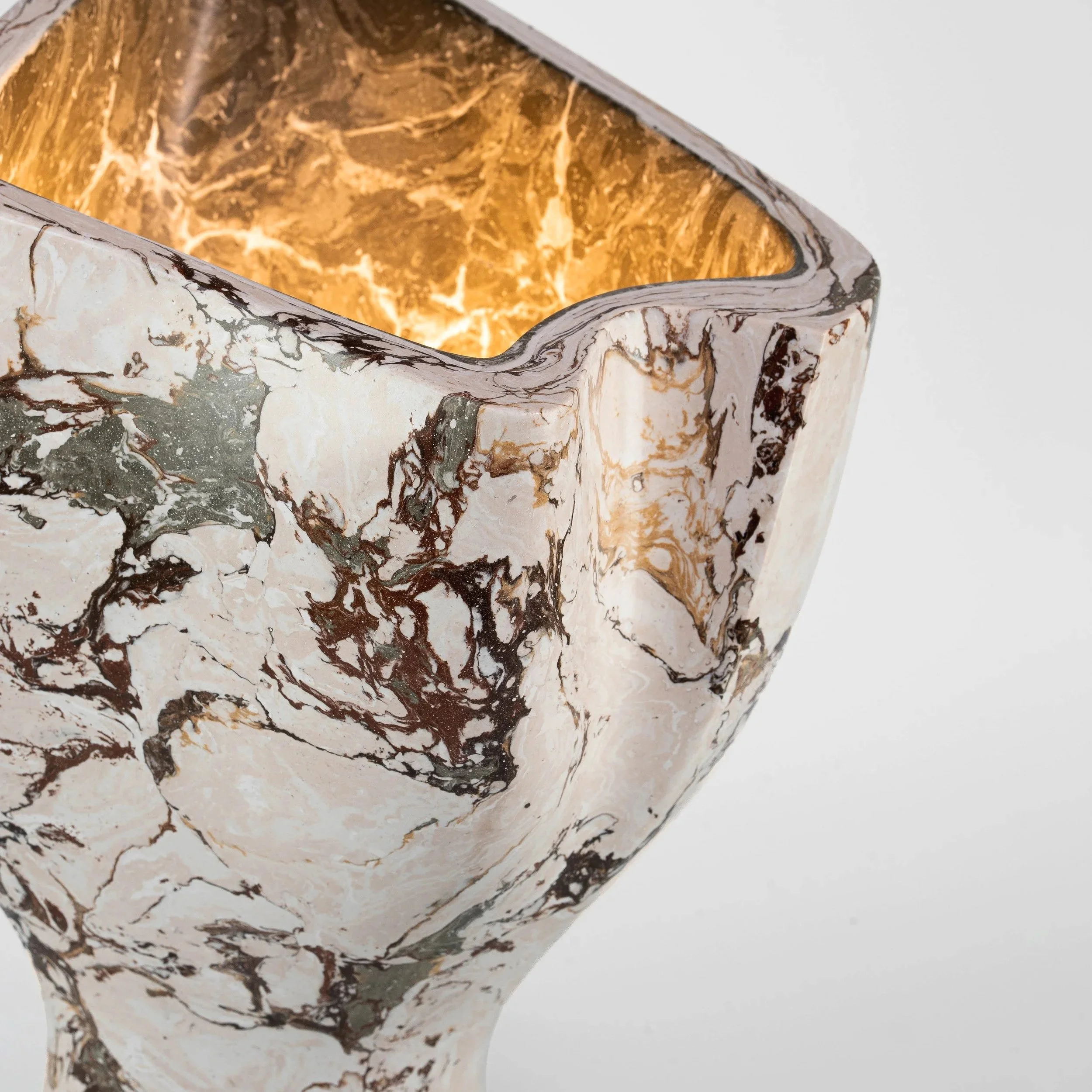 Calla | Handcrafted Scagliola Sculptural Uplight Lamp