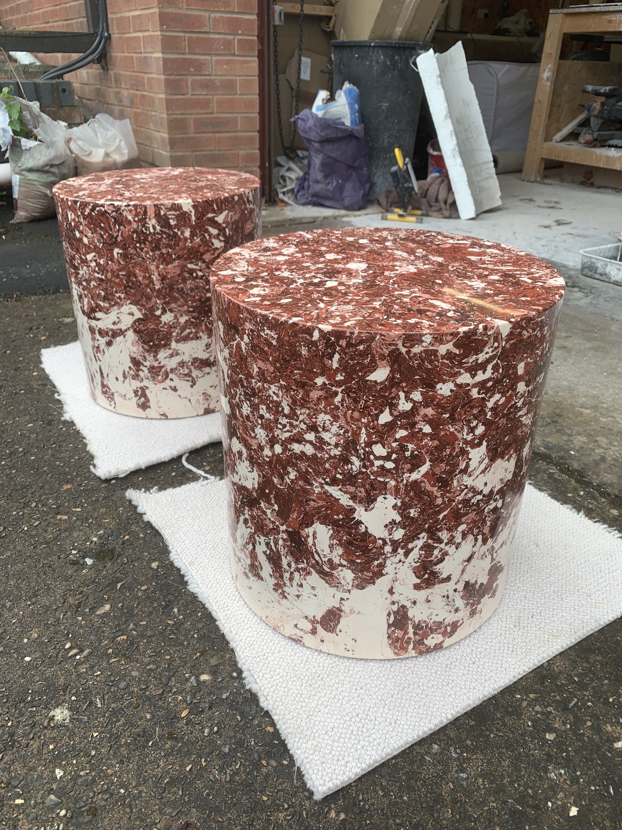 Bespoke side table made from scagliola
