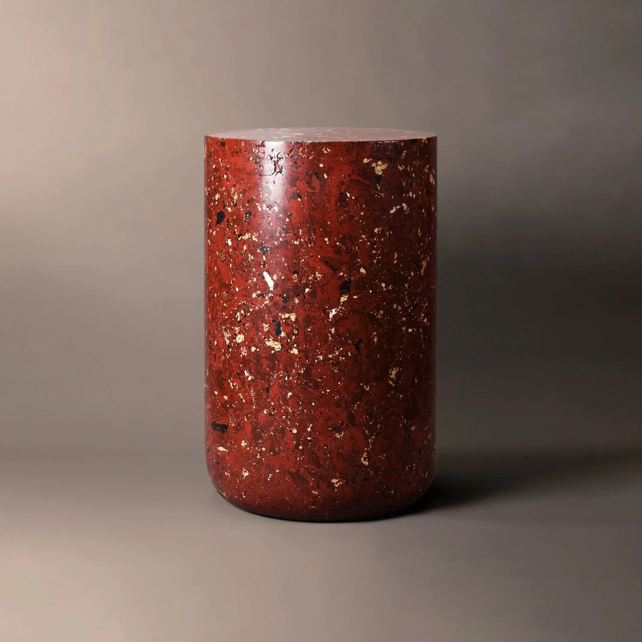 Cylindrical Side Table - Ox Blood