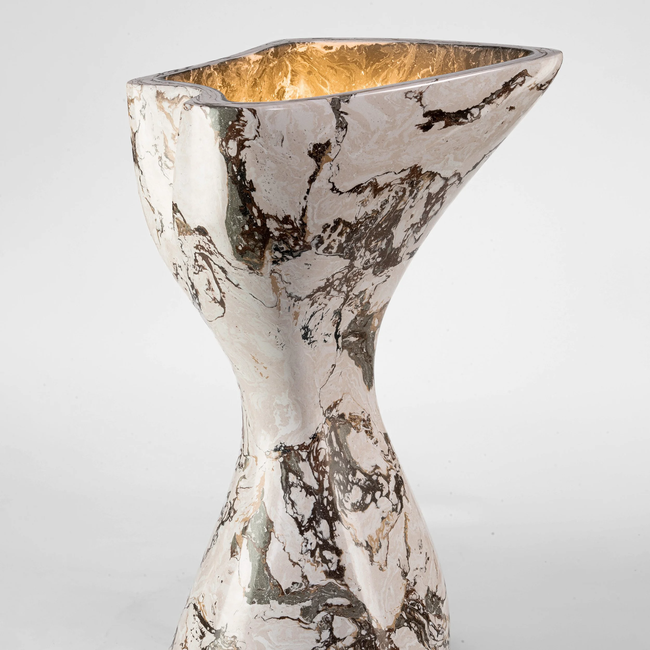 Calla | Handcrafted Scagliola Sculptural Uplight Lamp