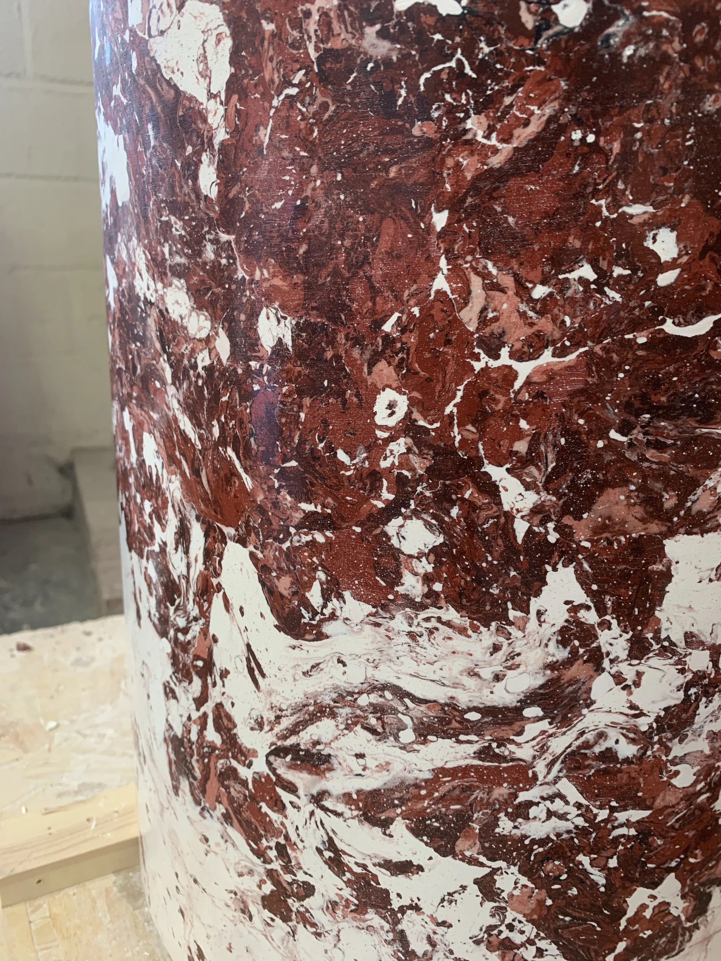 Bespoke side table made from scagliola