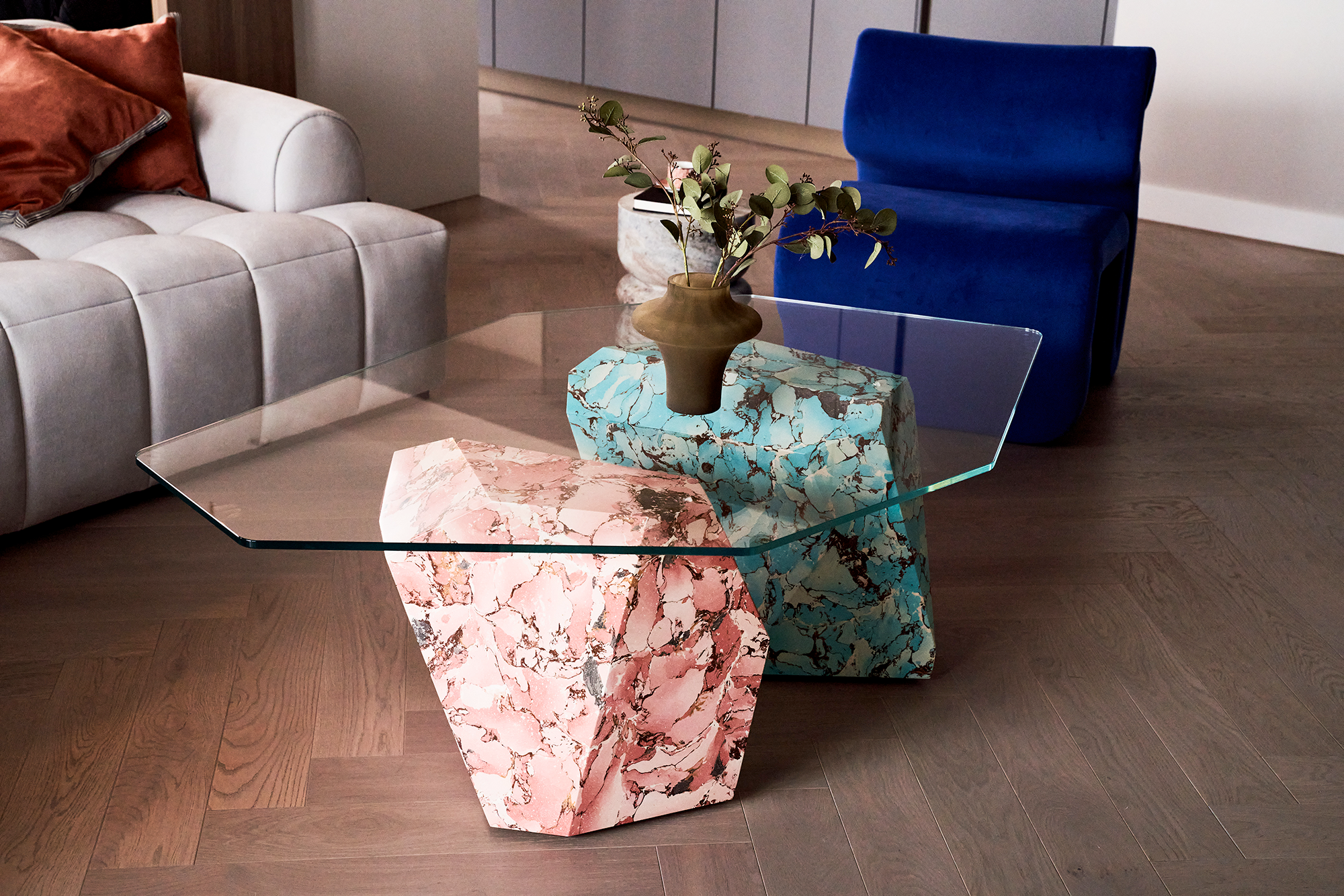 Bespoke, handcrafted scagliola Coffee Table