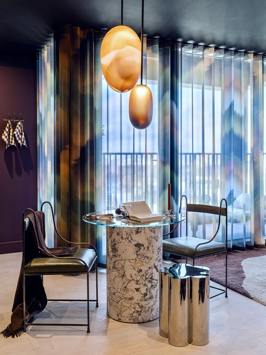 Scagliola Table inside House of Honey apartment. London