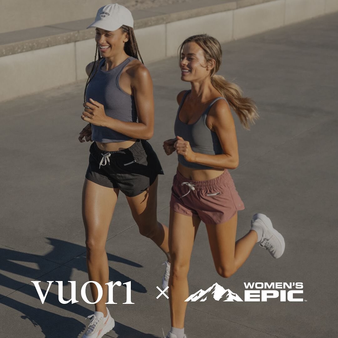 We are SO excited to announce that @vuoriclothing is sponsoring the Women&rsquo;s Epic Month of Miles Challenge &amp; Summer Race Series!!

🏔Together, our goal is to empower women to pursue deeper connections with fitness, nature, creativity, and co