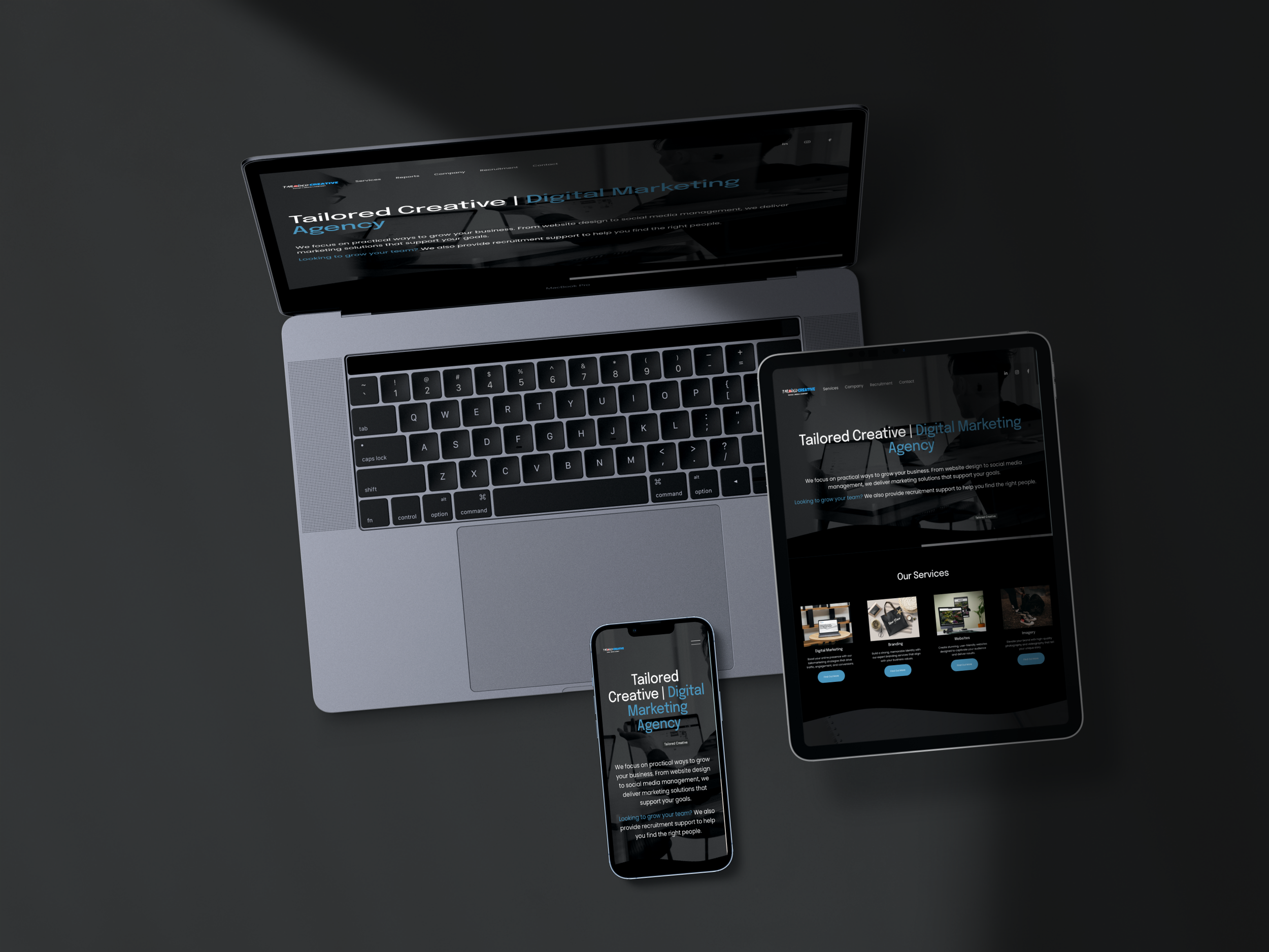 Computer monitor displaying an online store for flowers, with a website featuring various plants and a 'Shop all' button. web design at tailored creative. 