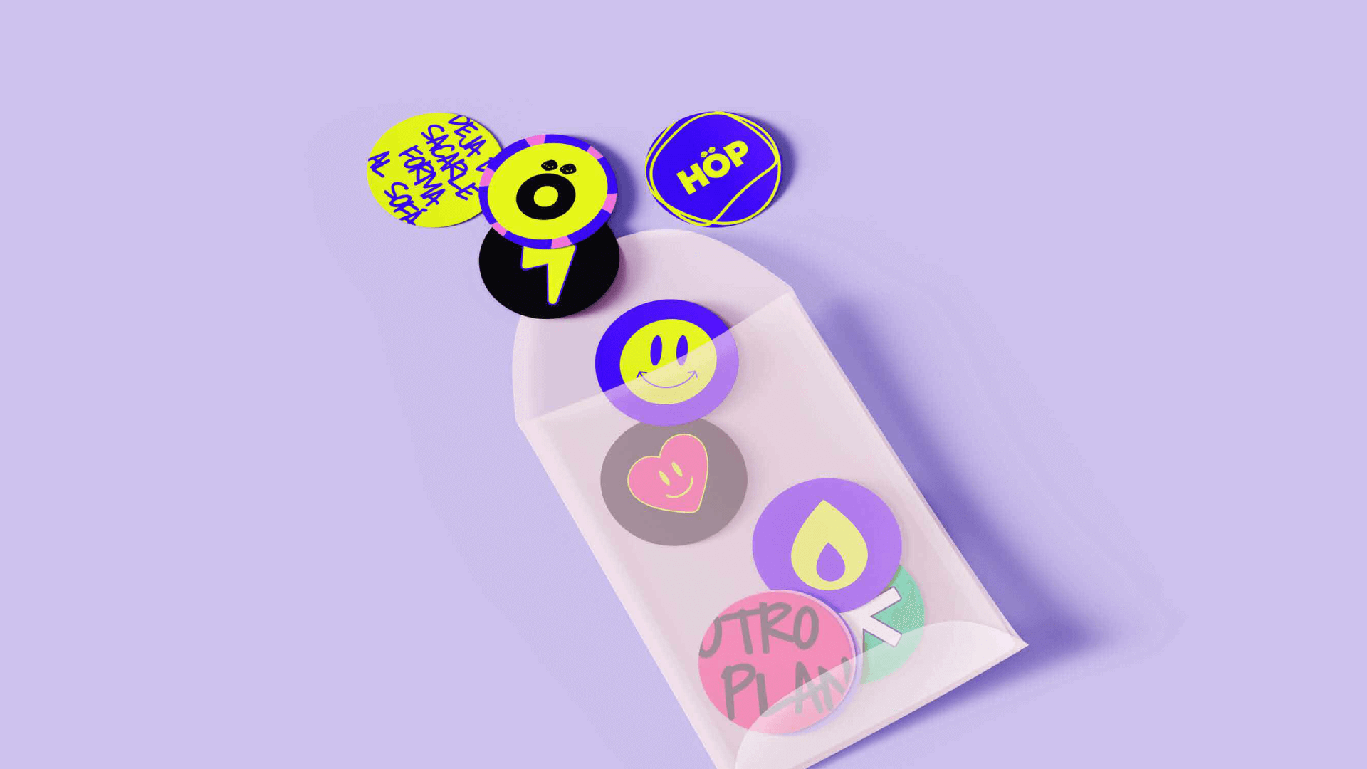 Conjunto de sticker del branding de 'Hagamos otro plan'