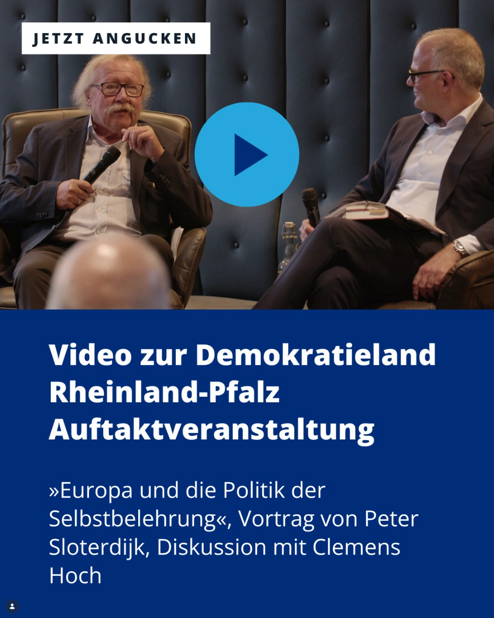 "Europa und die Politik der Selbstbelehrung", Vortrag von Peter Sloterdijk