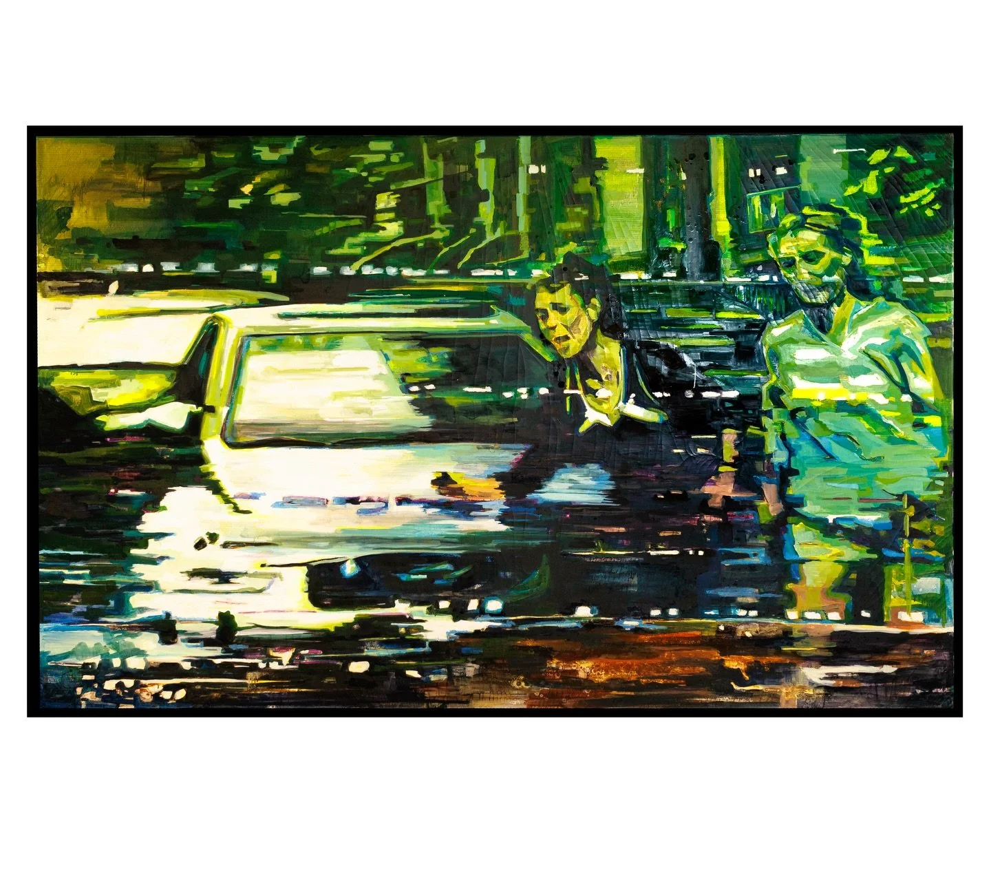 10.08.03 (Patient Zero)
Oil and oil stick on canvas, 72 &times; 96 in., 2025

An exploration of how memory distorts and reorganizes over time. The image is interrupted, leaving behind partial forms and disrupted space. Beneath the surface, traces of 