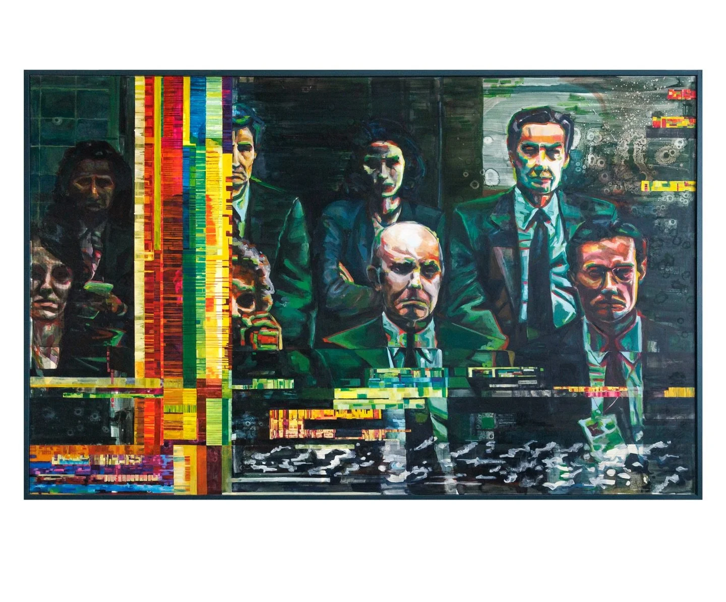 5.22.96 (Aftershock)
Oil on canvas, photographic decal, 72 x 96 in., 2025

Memory is held in fragments. With just enough information to suggest a whole, we connect the dots, filling in the blank spaces and making do with what&rsquo;s missing. The res