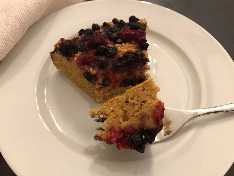 LEMON BERRY POLENTA CAKE