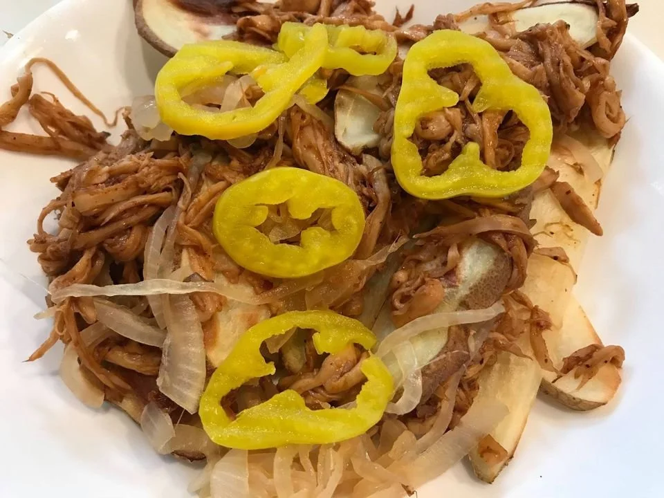 BARBECUED KING OYSTER MUSHROOMS