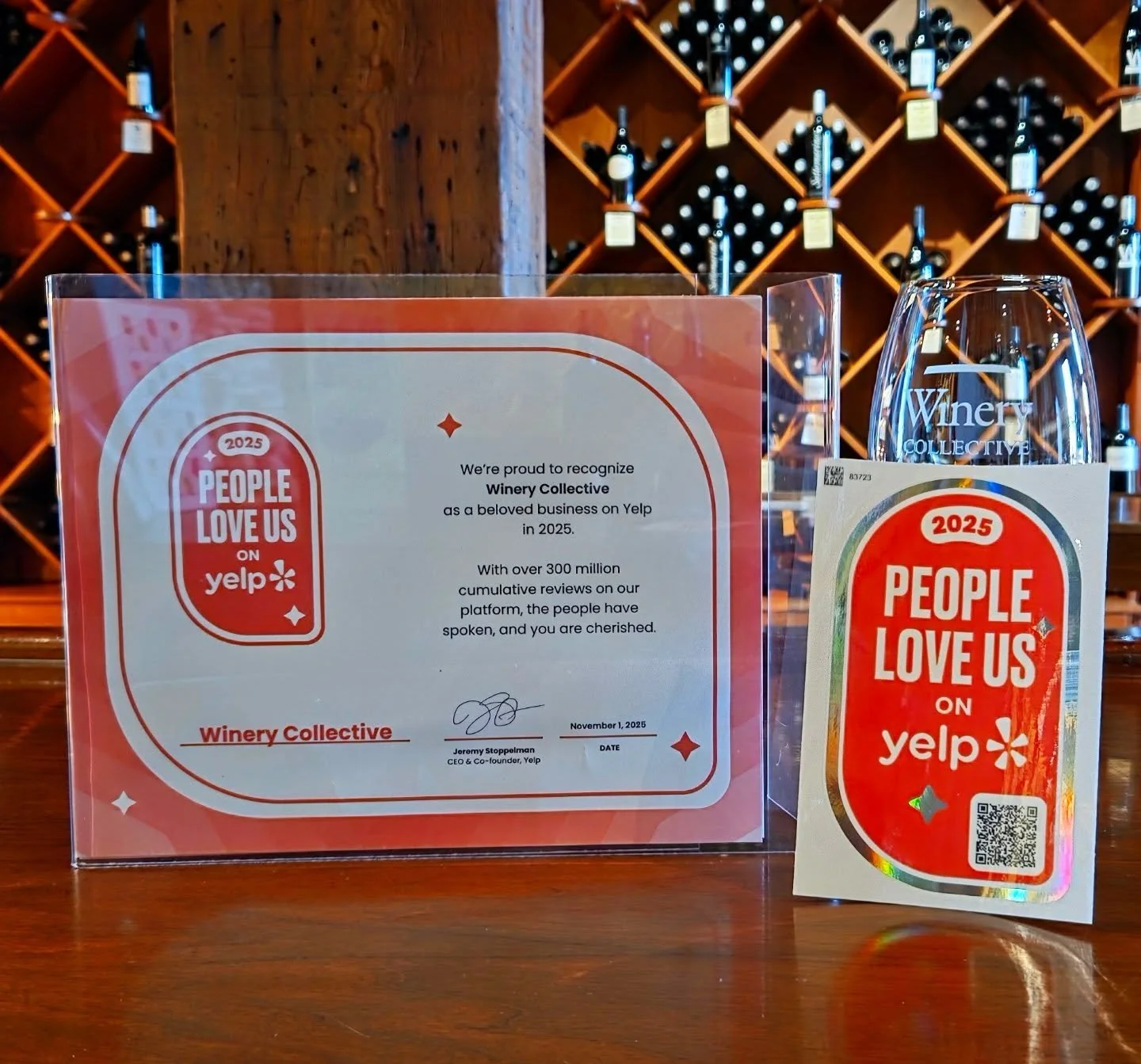 Thank you all for taking the time and giving us a review on Yelp. We really appreciate your love, support and your kindness!
Looking forward to seeing you again soon 😀 

Winery Collective Team 🍷

#winerycollectivesf #fishermanswharf #winetasting #y