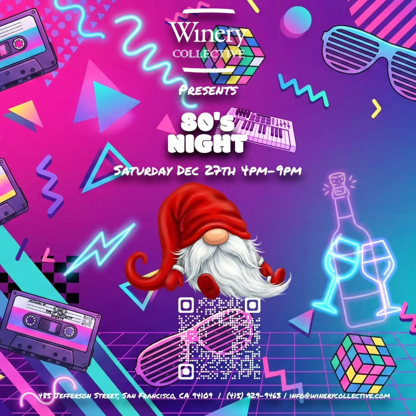 Winery Collective Presents: 80's Night 🥳

Join us on the last Saturday of the year, for a festive vibe,listening to your favorite 80's music and enjoying delicious CA wines. No Cover!
Saturday 12/27 4pm to 9pm
Cheers 🍷

#winerycollectivesf #fisherm