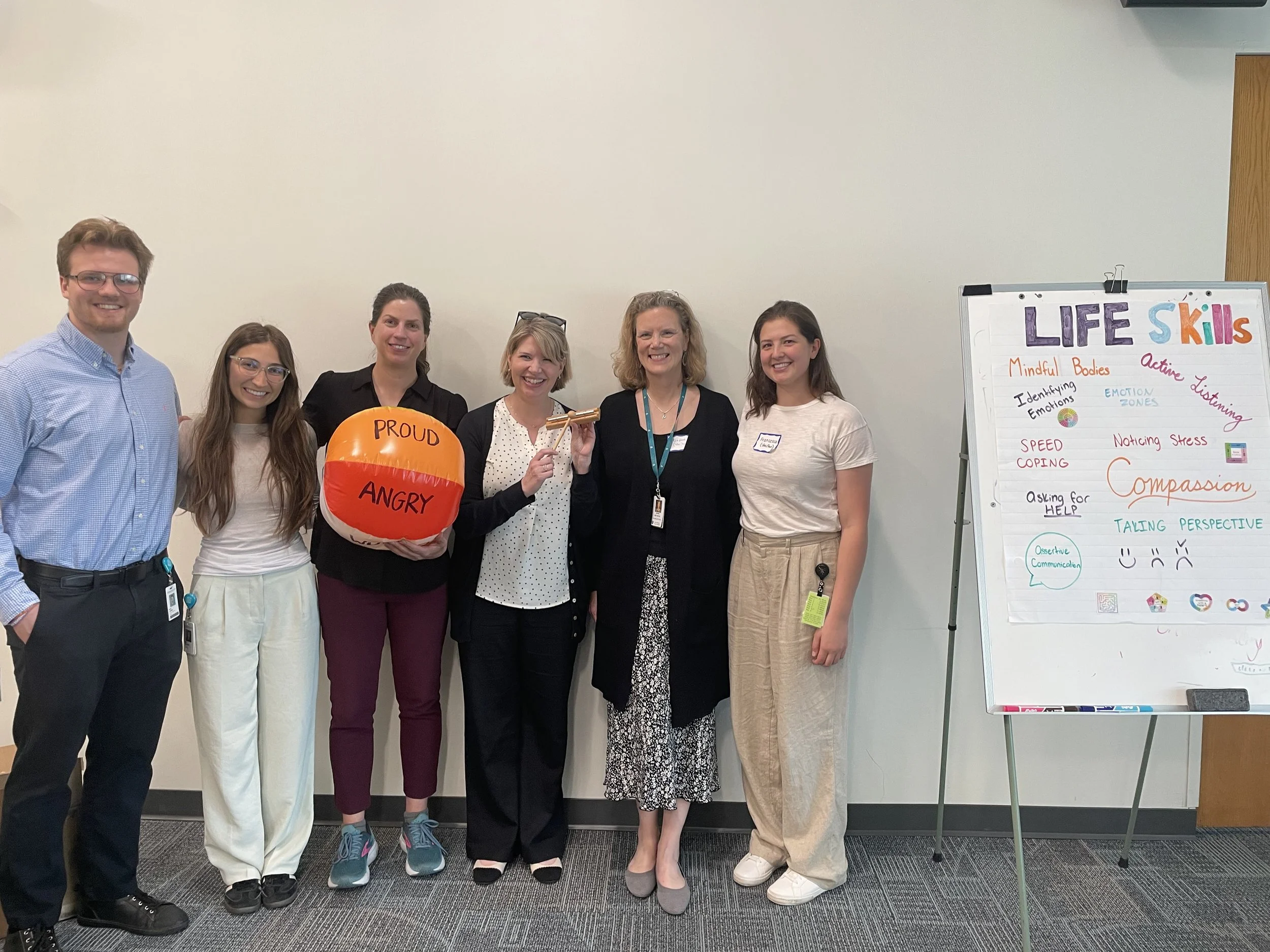 Dexter Joffrey, Emma Mirhashemi, Annie Burke, Tory Hasler, Daphne Holt, and Francesca de Marneffe (left to right) following a LIFE training. 