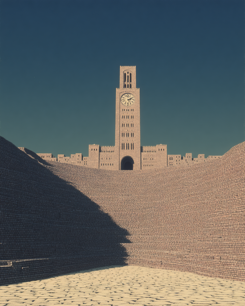 A_massive_weeping_clock_towers_over_the_model_in_a_forgotten__6e1bf0b2-f3e6-4641-bd56-fca0c8a6ec1f_0.png