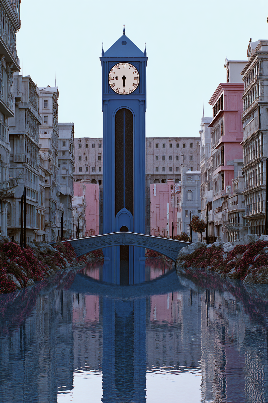 A_massive_weeping_clock_towers_over_the_model_in_a_forgotten__3b7f7a35-154a-44cf-98c4-fe56192f92ac_0.png
