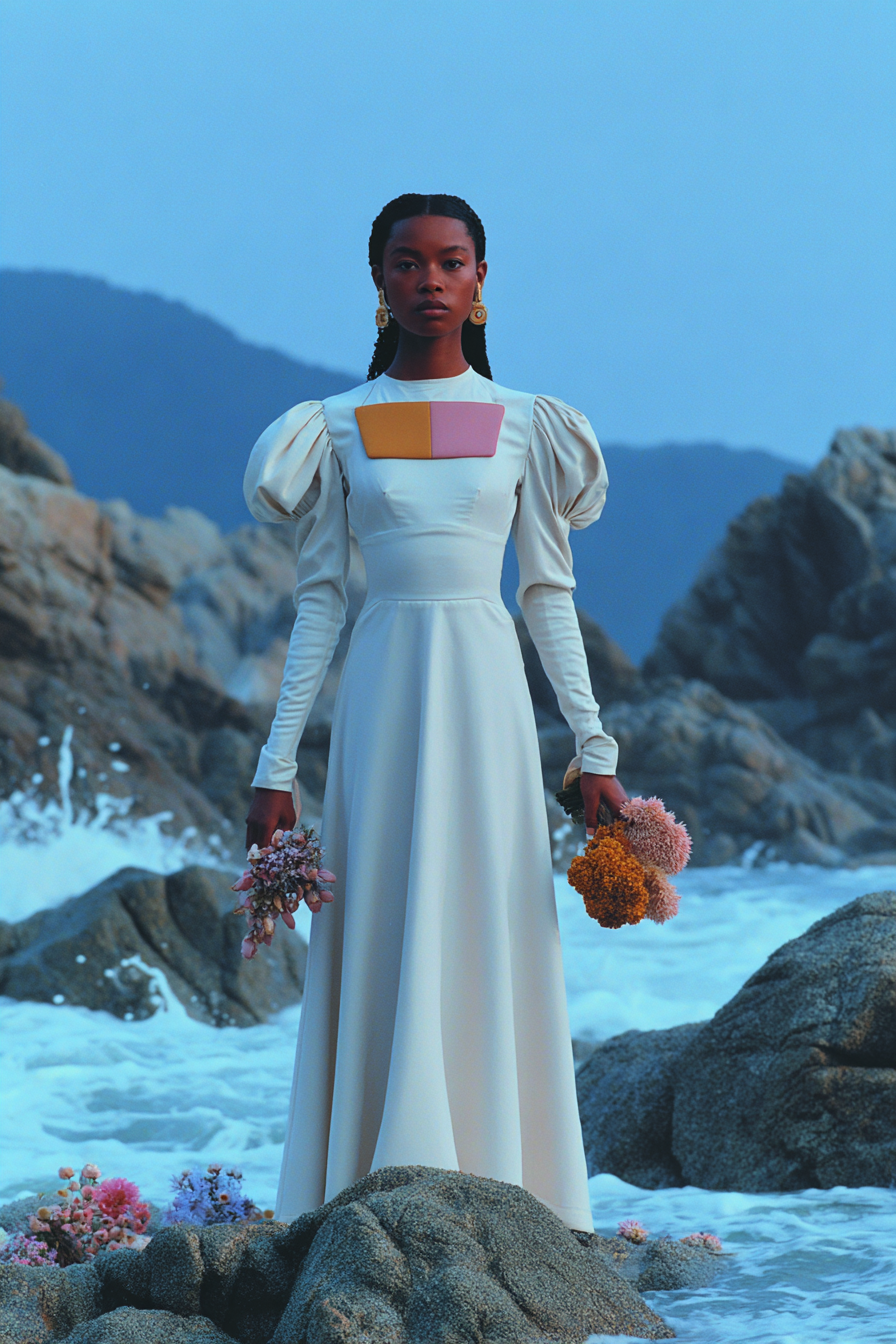 African_female_Model_stranded_on_a_rocky_shore_at_dawn_soaked_2b25f381-be37-47dc-90c9-0a7e63061092_1.png