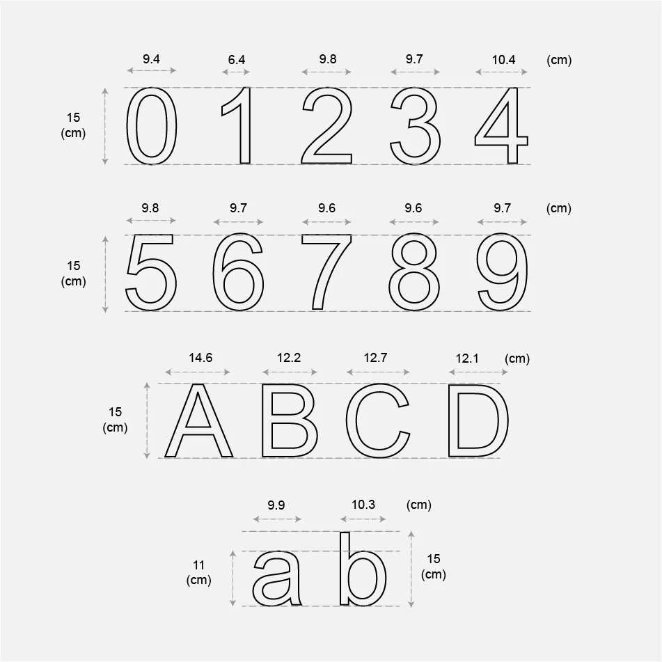 Backlit LED House Number dimensions