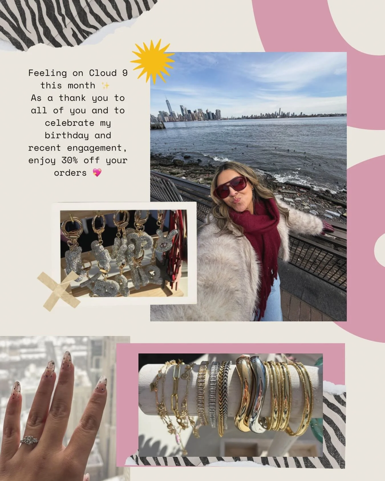 30% off ALL orders!&nbsp;

As a thank you to all you babes and to celebrate my birthday and recent engagement, use code &ldquo;CLOUD30&rdquo; at checkout for 30% off your order! 💖

Valid until 3/31 @ 11:59pm.