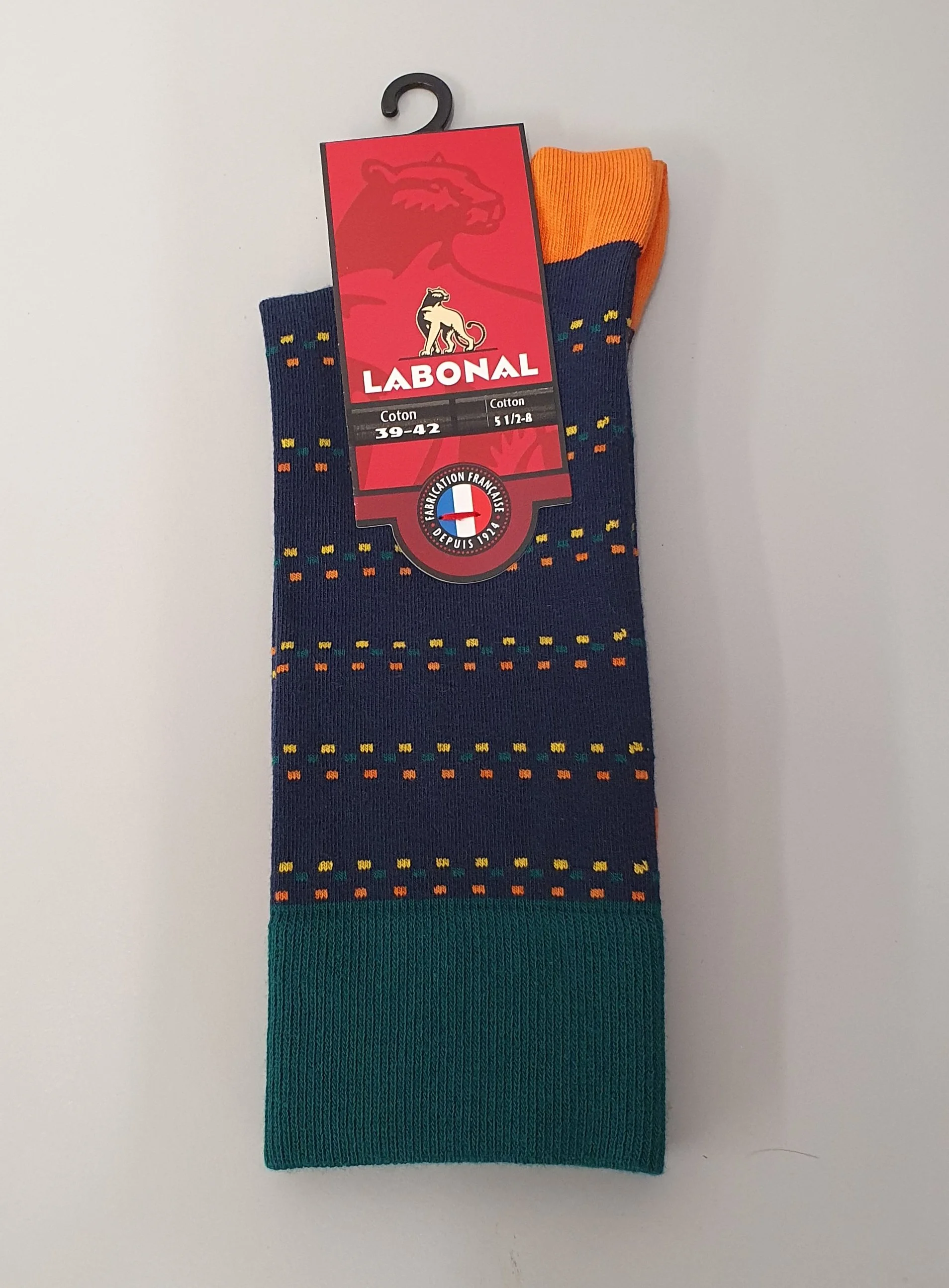 Labonal chaussettes laine 34545/1070 rayures  mini marine