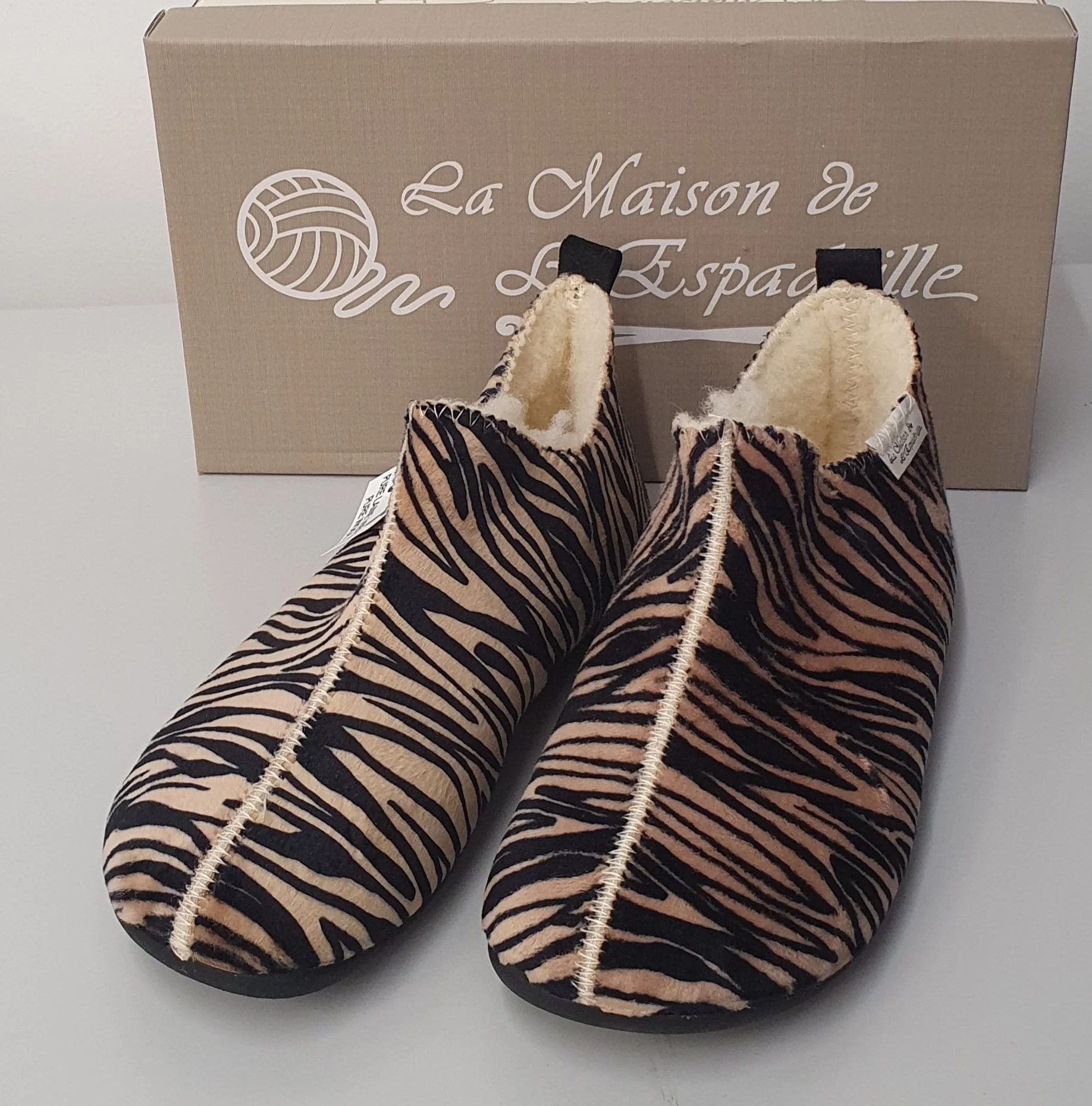 Maison de l'espadrille bottillon laine 6028-8 zebre