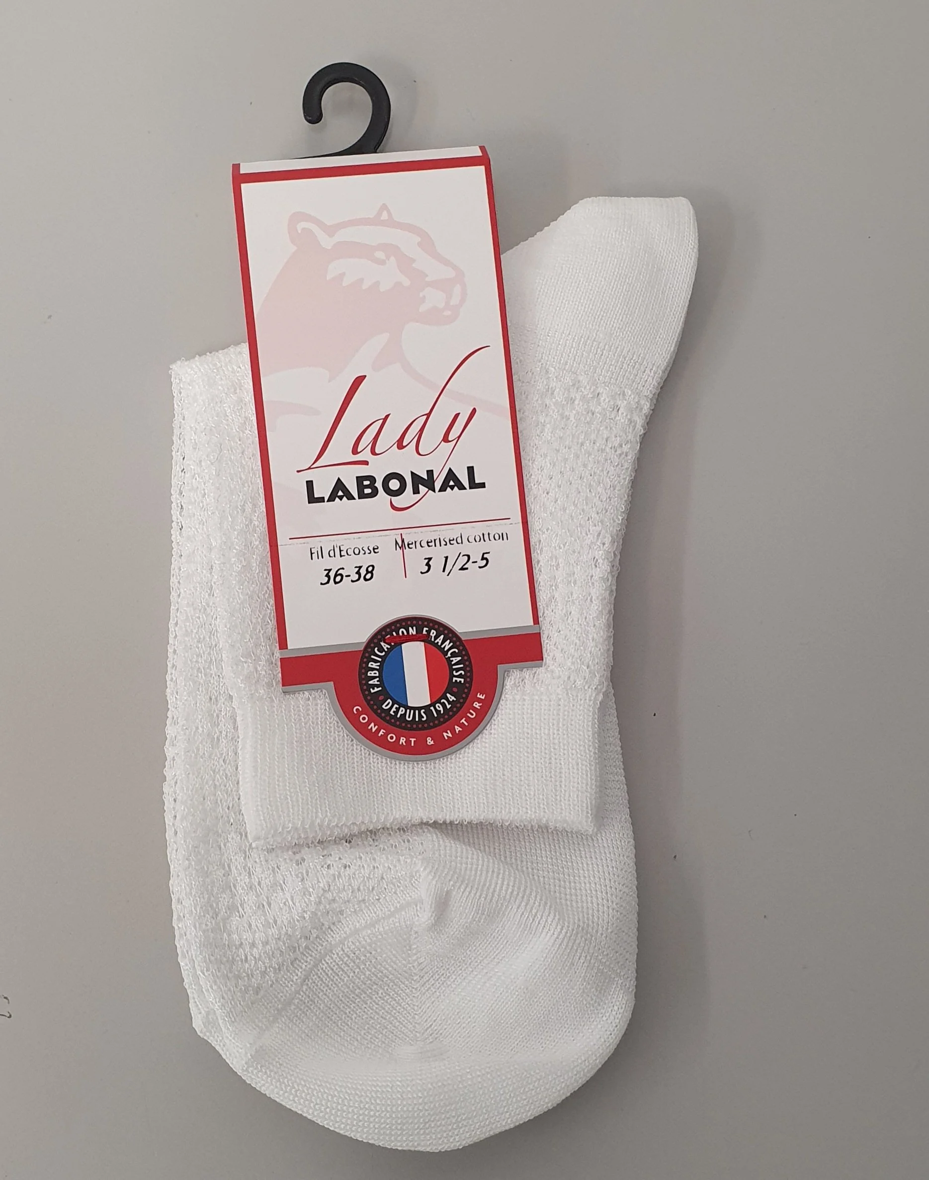 Labonal  soquette 51598-7000 blanc ou noir fil d'ecosse