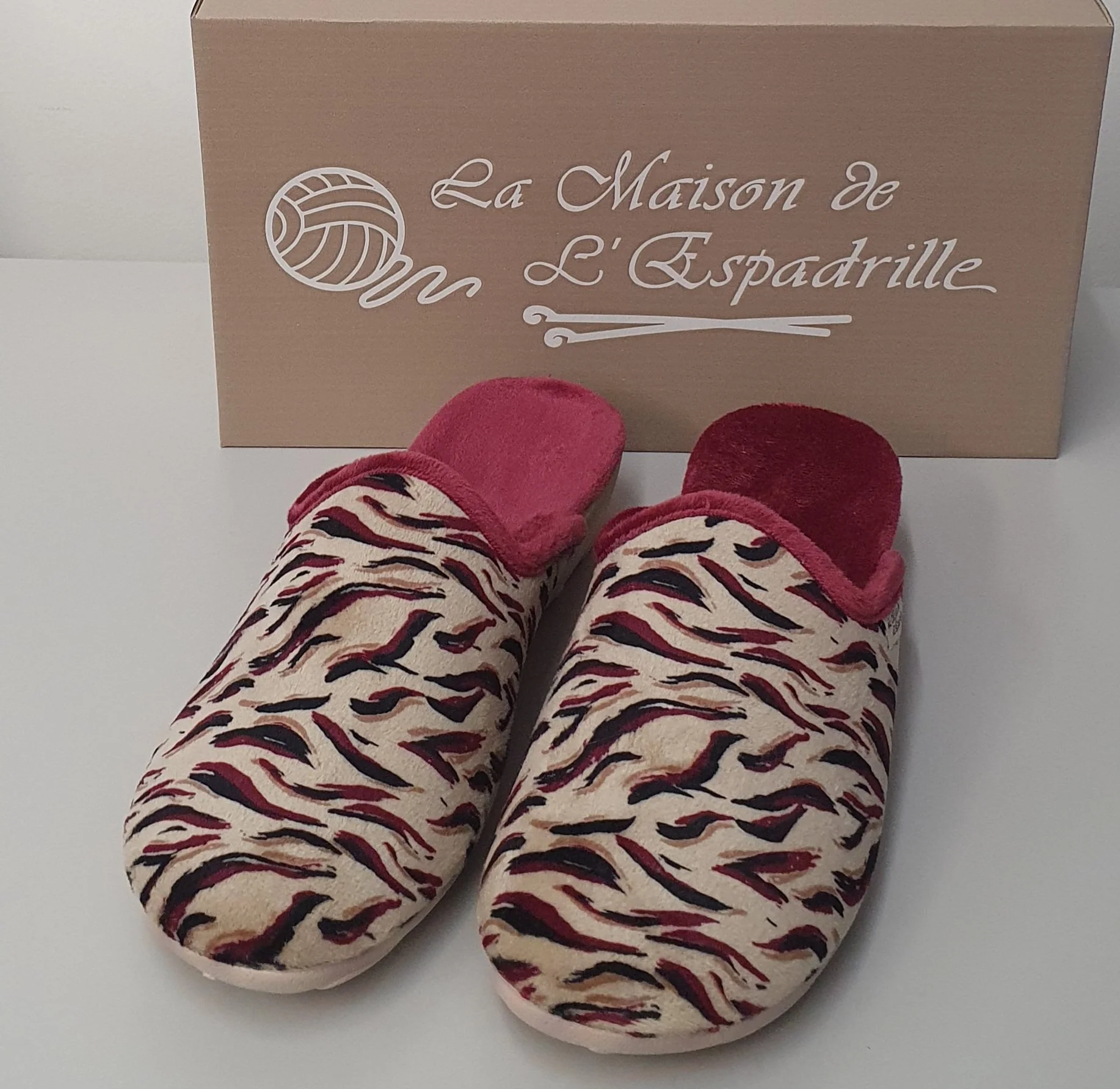 Maison de l'espadrille mule talon 6224-8 bordeaux