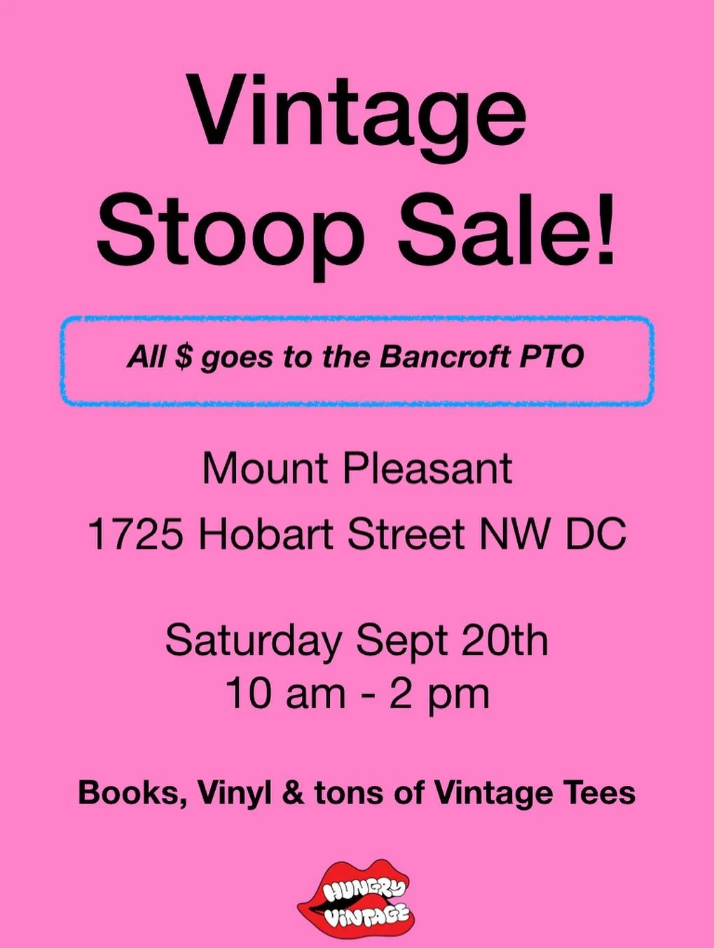 Popping Up on our stoop this Saturday!
.
Mount Pleasant from 10a-2p.
.
Raising $ for our local elementary school @bancroftdc
.
1725 Hobart St NW
Washington DC 20009
.
______________________
#mountpleasant #Mountpleasantdc #mountpleasantlife #mountple