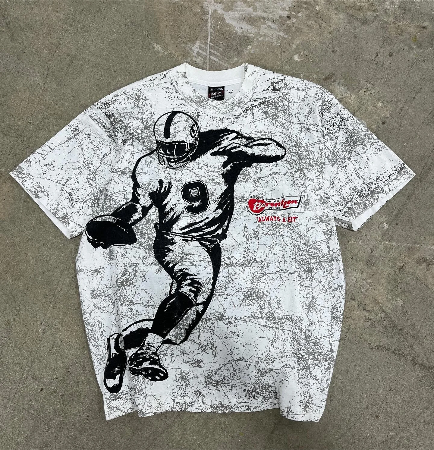 💚 Vintage Berentzen AOP Football tee
.
$15 + ship
DM to purchase
All proceeds go to @dcabortionfund -  they help provide abortion access to those in need.
.
XL
Single Stitch
Pit-to-Pit = 22
Length = 29
.
___________________________
#berentzen #footb