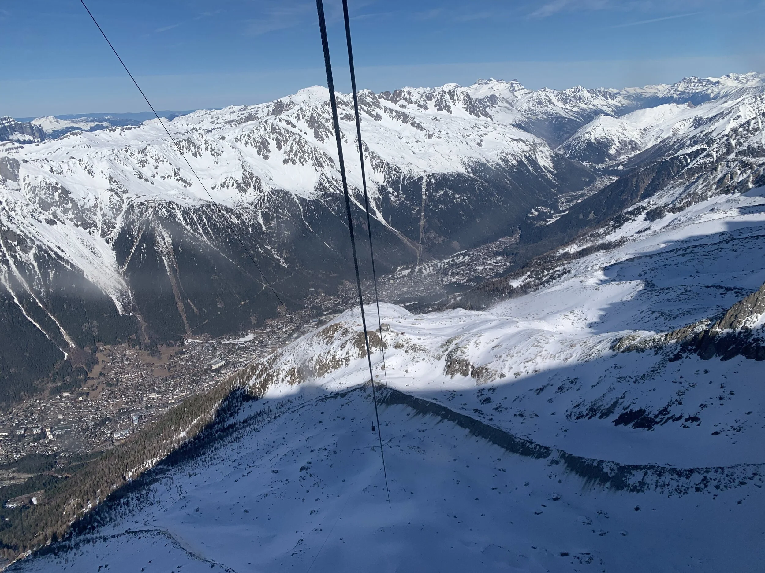 Retour vers Chamonix en téléphérique