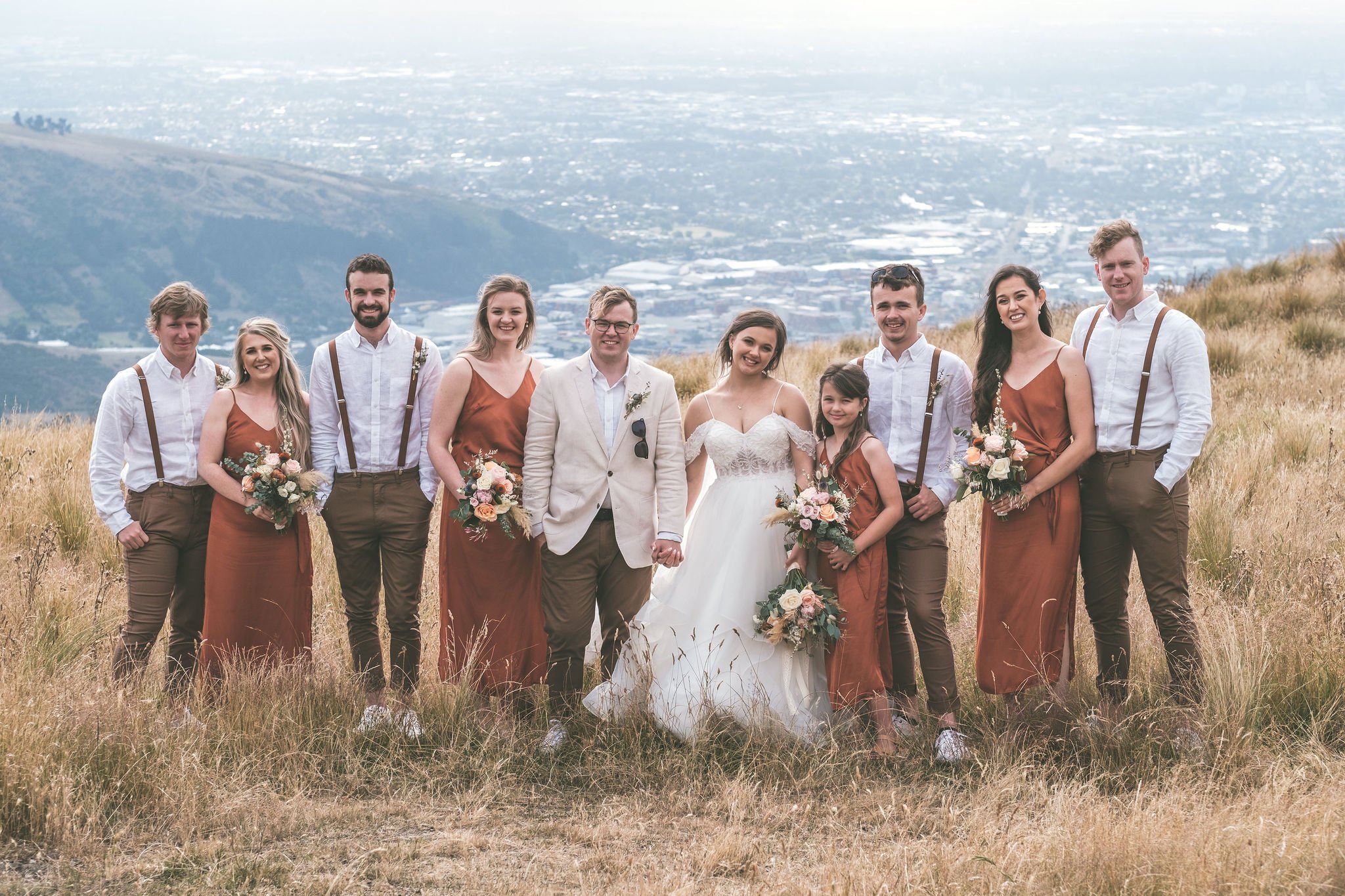 Bridal Party Port Hills Christchurch Wedding