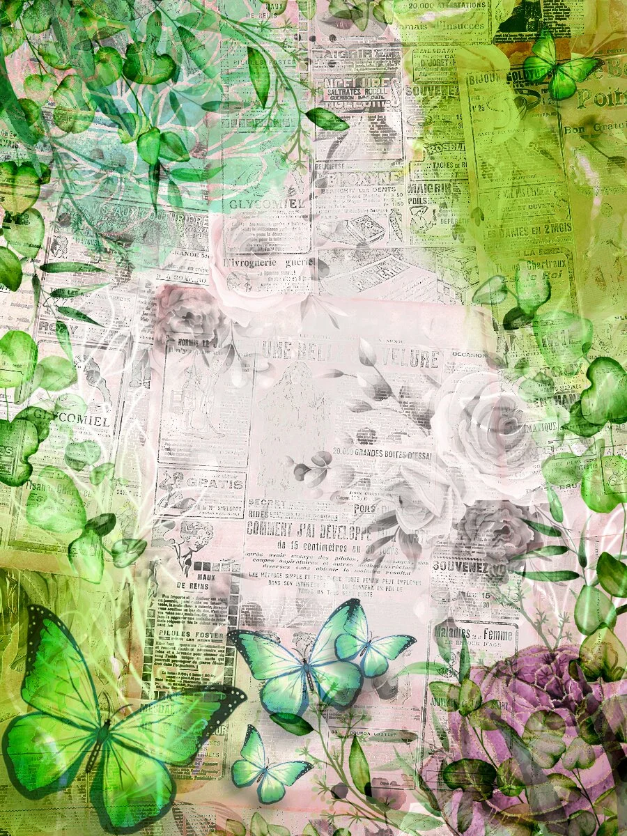 Vintage Flower Butterfly Newspaper 005.jpg