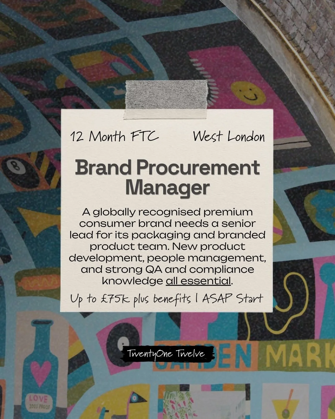 New role, and it's a good one!

Brand Procurement Manager, 12-month maternity cover, with a globally recognised premium consumer brand in West London.

You'll work with the designers from day one, lead the team that brings their ideas to life in pack