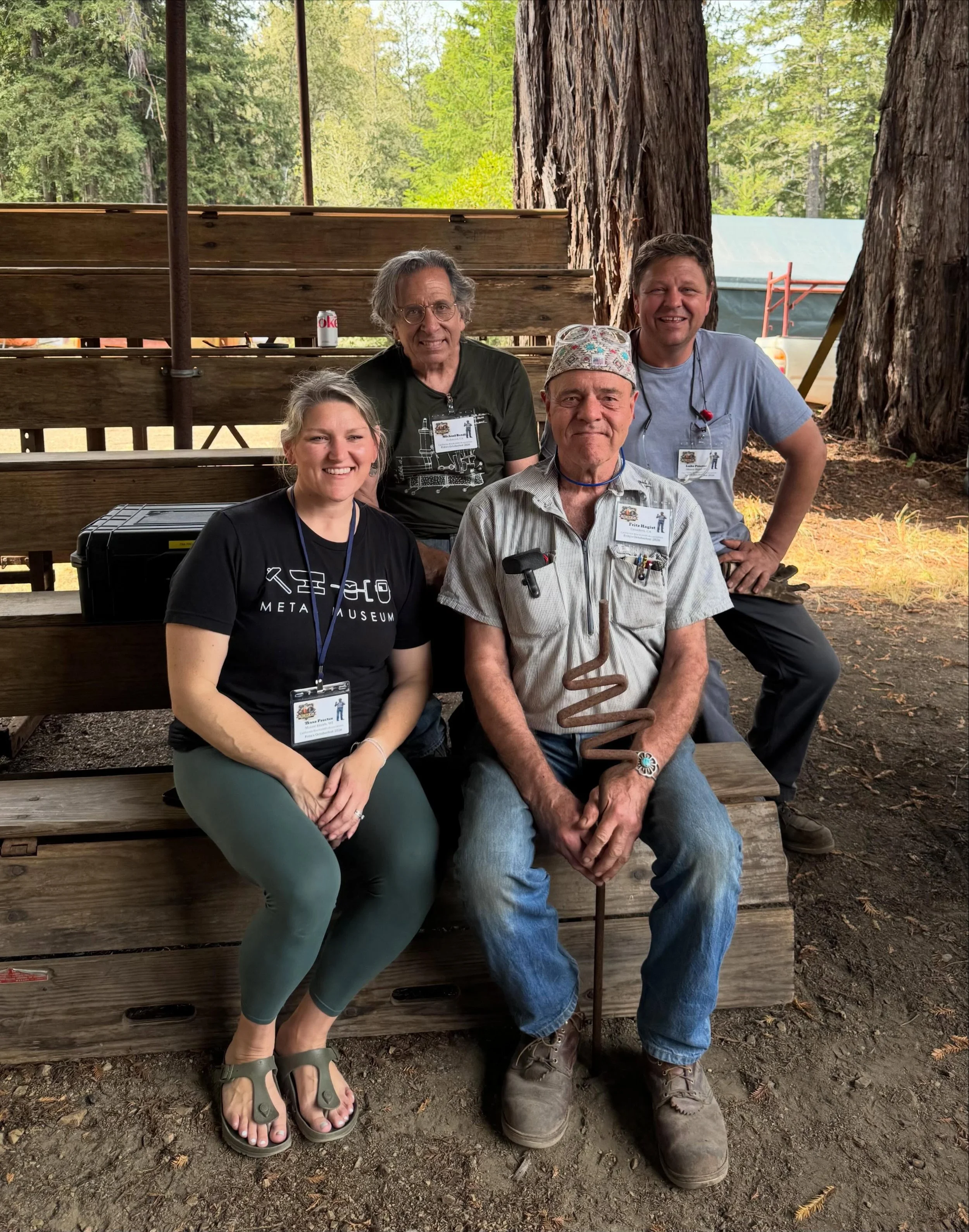 This past weekend I had the opportunity to demonstrate at the @ca_blacksmith_association October Fest at Fritz&rsquo;s ranch on the Sonoma coast. We met some of the finest people on earth, got to make a sculptural lamp and luckily finished it (2nd Pi