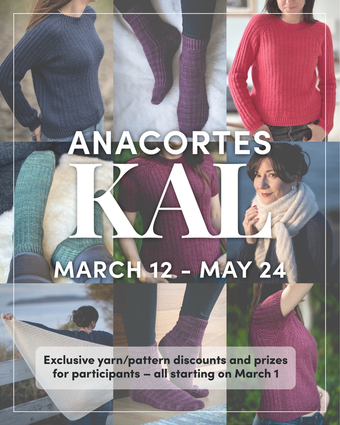 I&rsquo;m excited to finally announce an upcoming Anacortes knit along, starting in just a couple weeks! This KAL is way for us to all collaborate while knitting any Anacortes pattern, which includes the Anacortes Pullover, Socks, or Shawl. 

The Ana