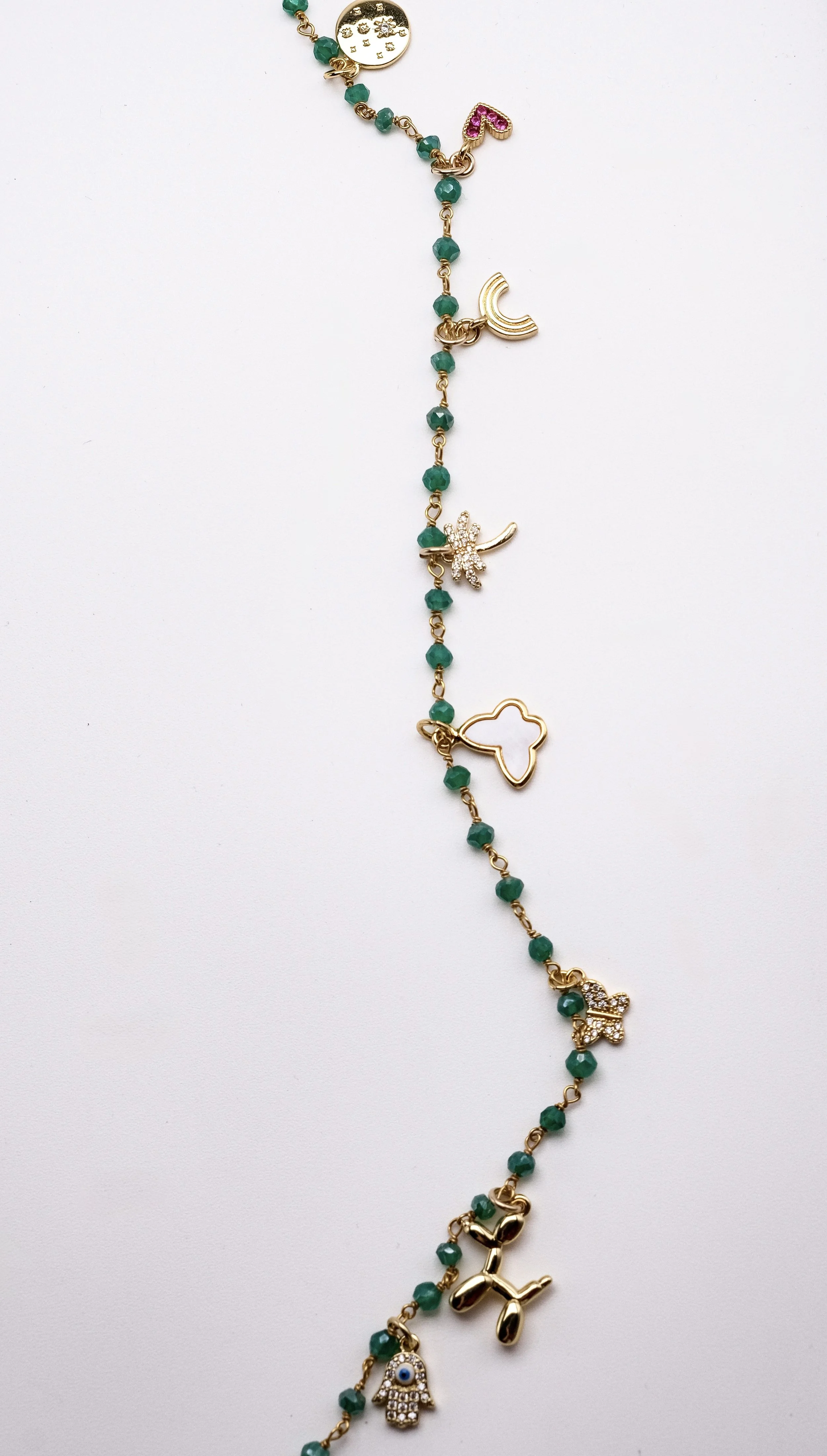 GG long green chain necklace.  .jpg