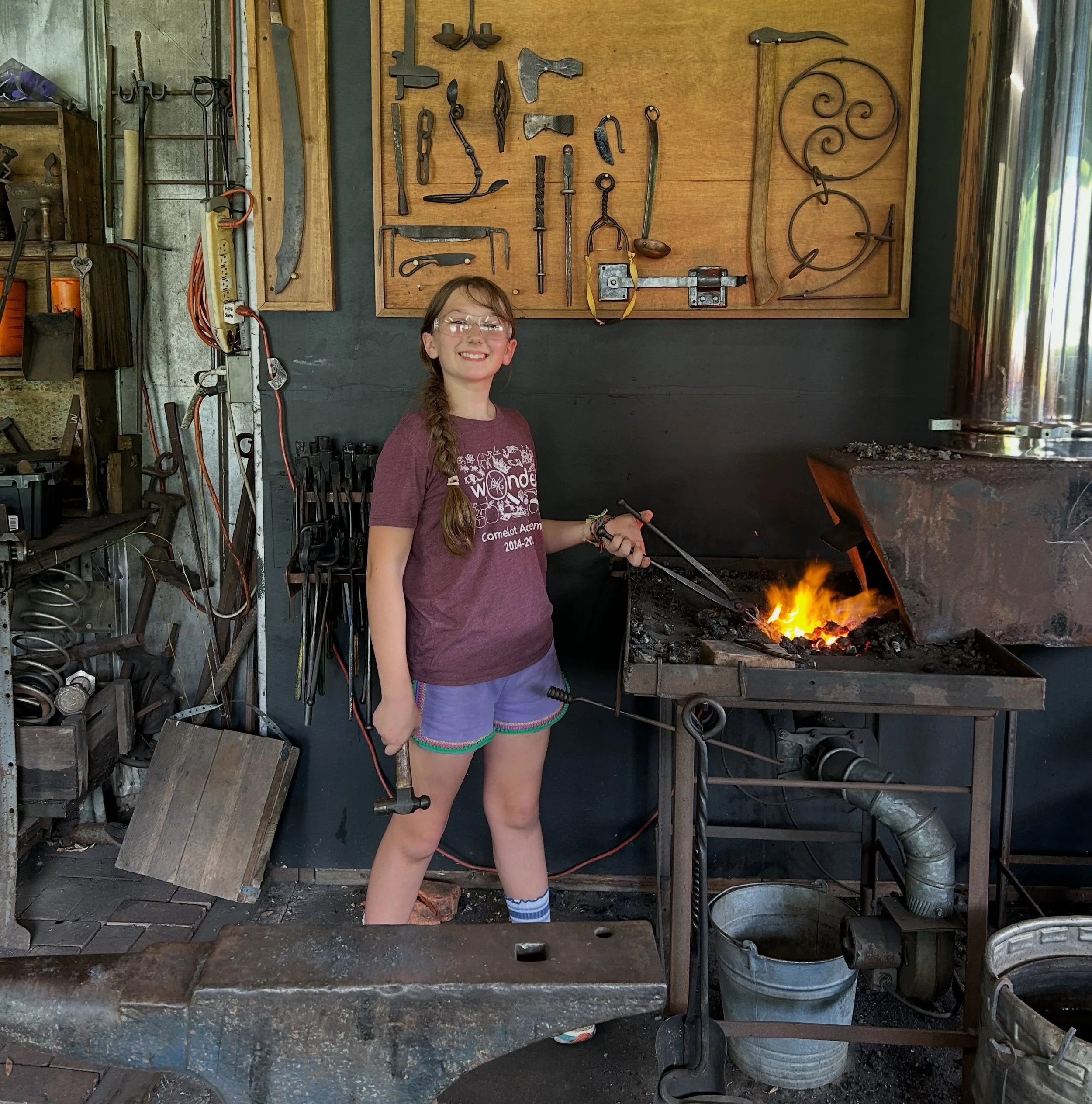 Everyone is excited that our Fall Blacksmithing Class kickoff is almost here! Head to the website now for lots of great opportunities in the Forge - we have several new adult classes, but lots of offerings for teens 12 and up as well. We spent the la