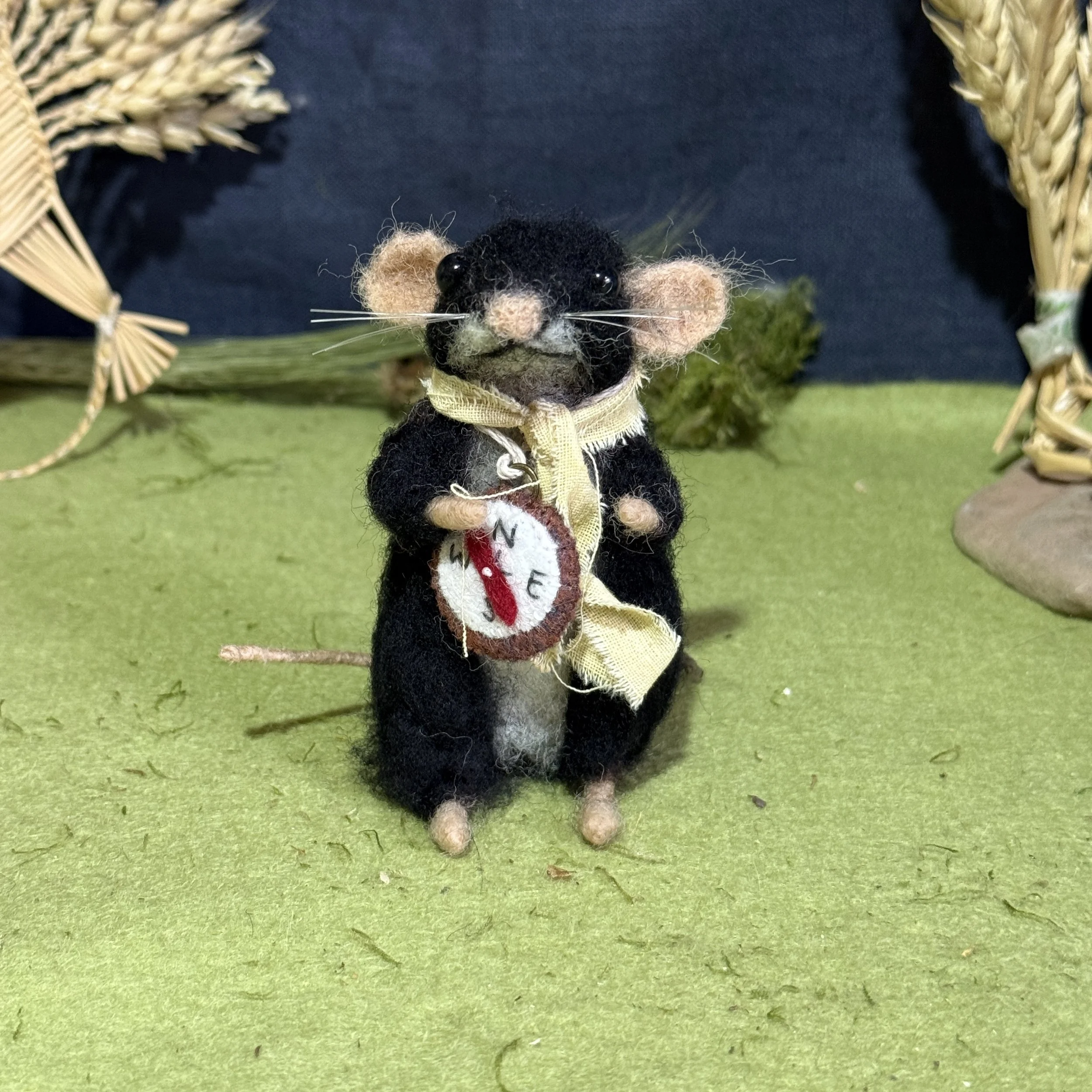 Ship's rat approx 9cm tall with a yellow scarf and felt stitched compass. Jumped ashore to find some fun! £142