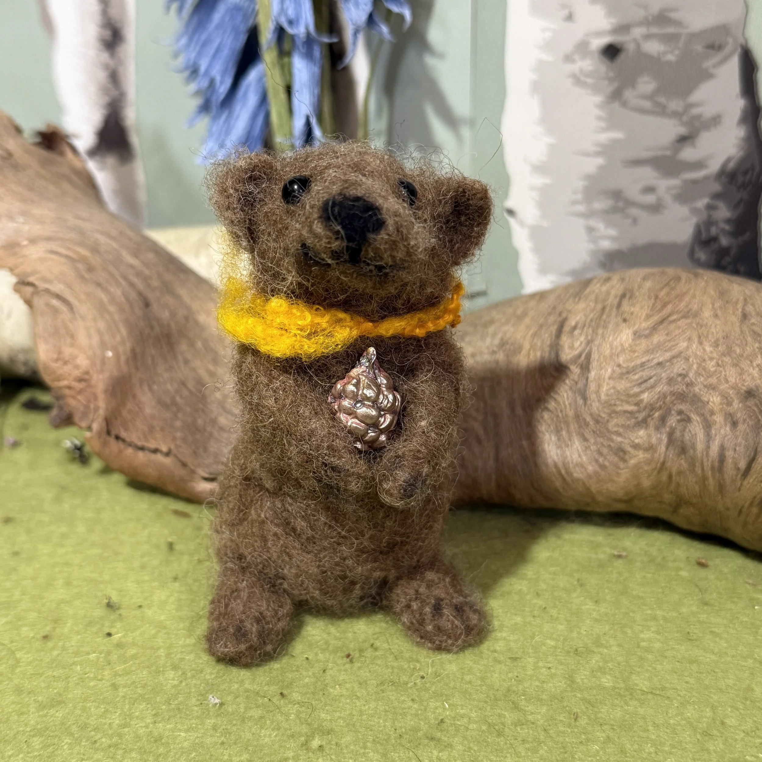 needlefelted crow bear animal gift gatherers karin Celestine and the hare_2328 3.jpg