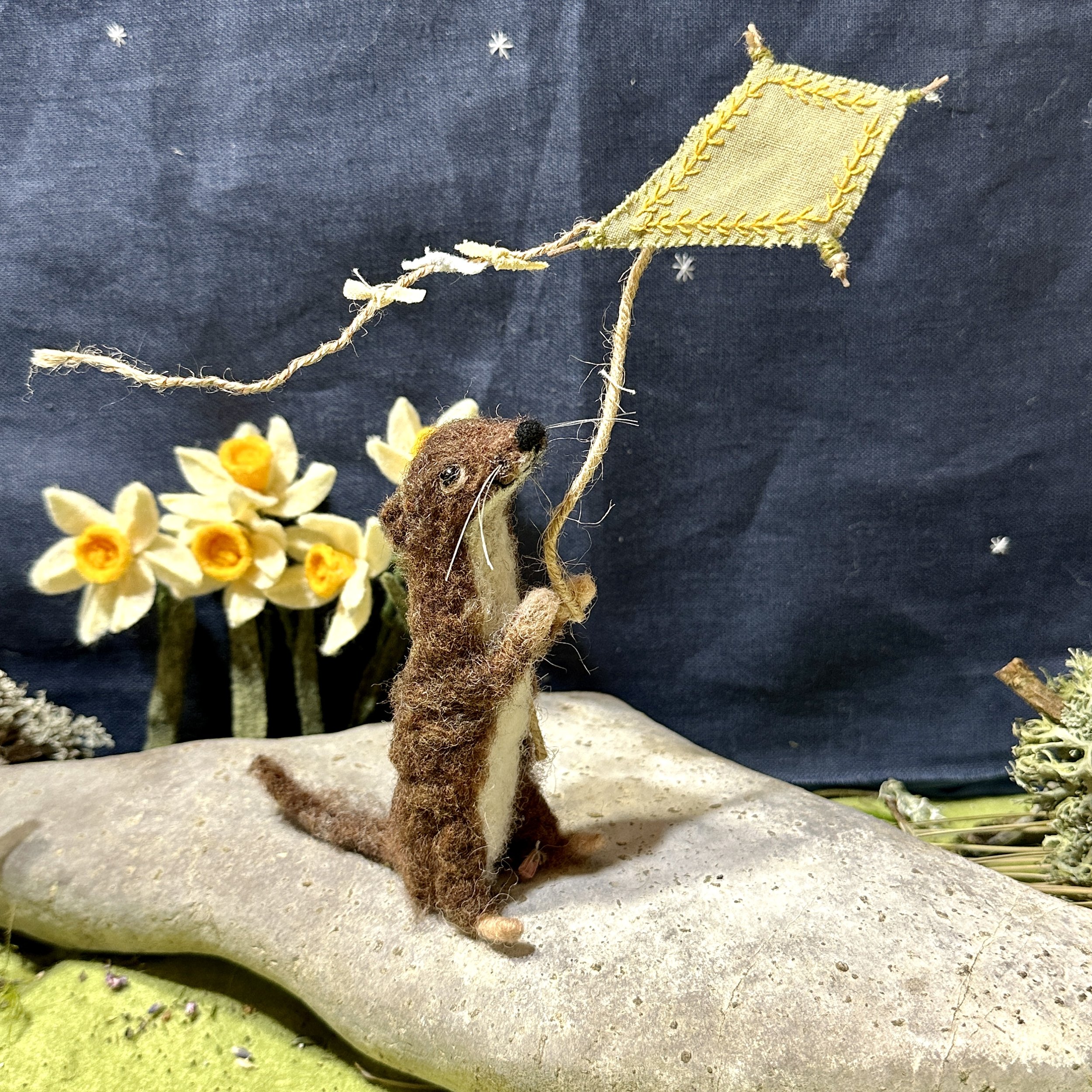 celestine spring collection needlefelted weasel kite yellow .jpg