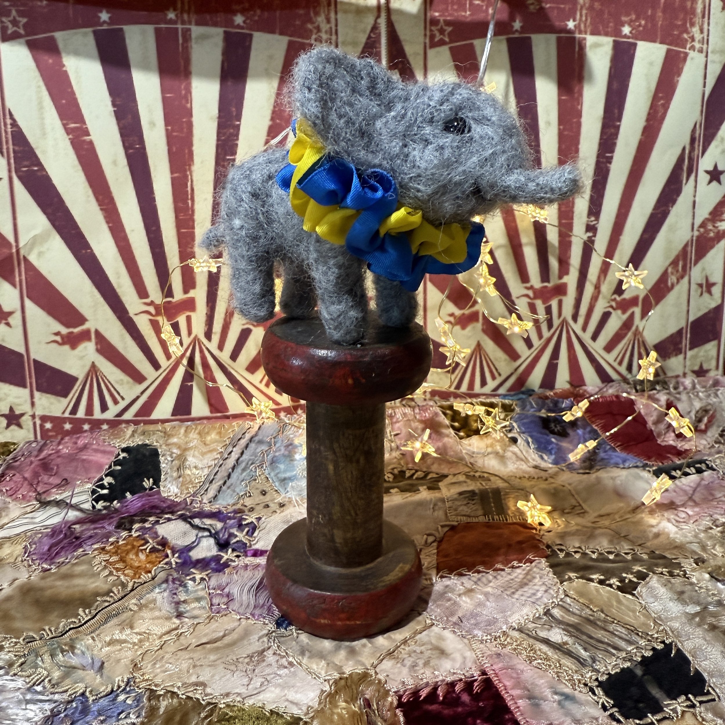 circus elephant needle felted celestine .jpg