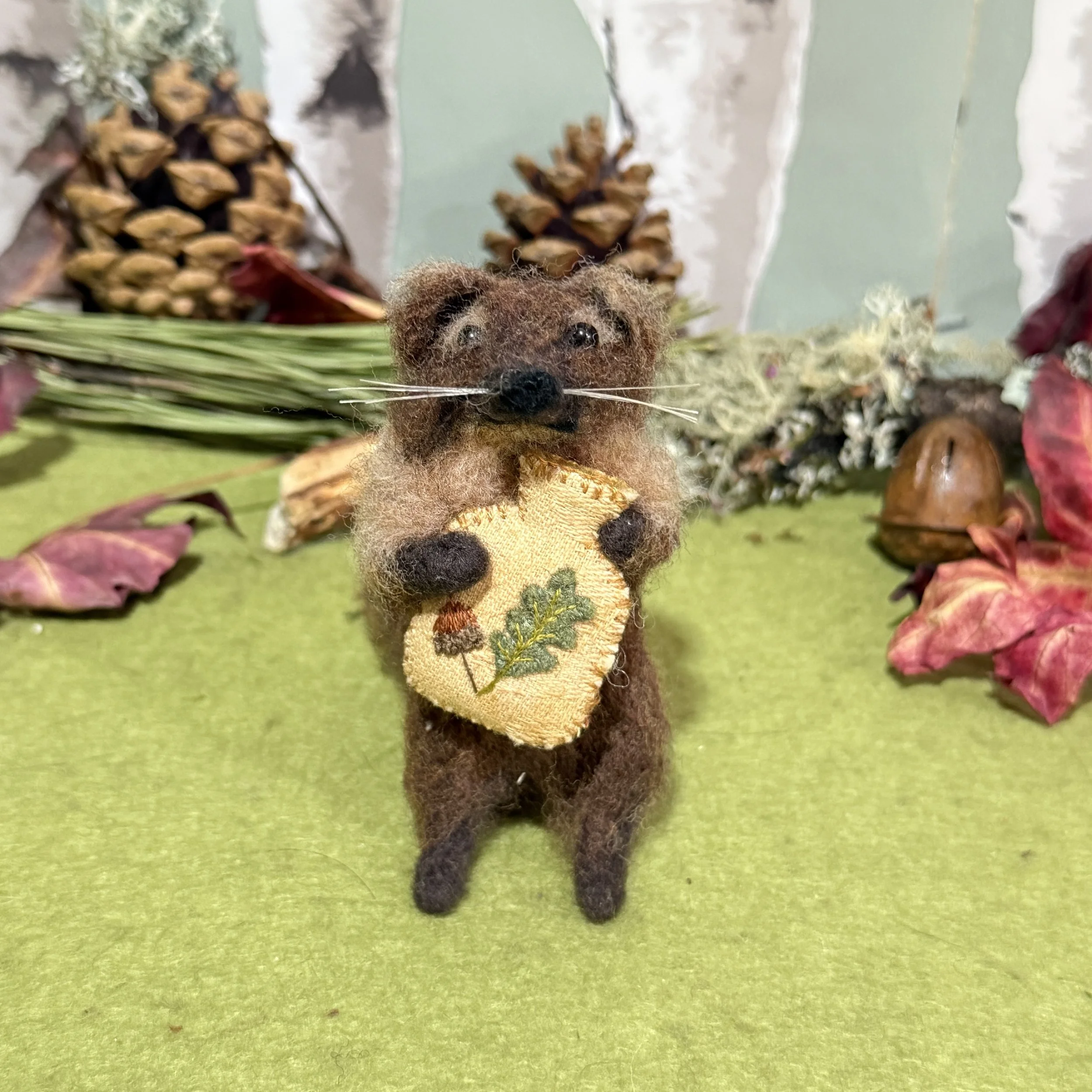 Pine marten with acorn hottie