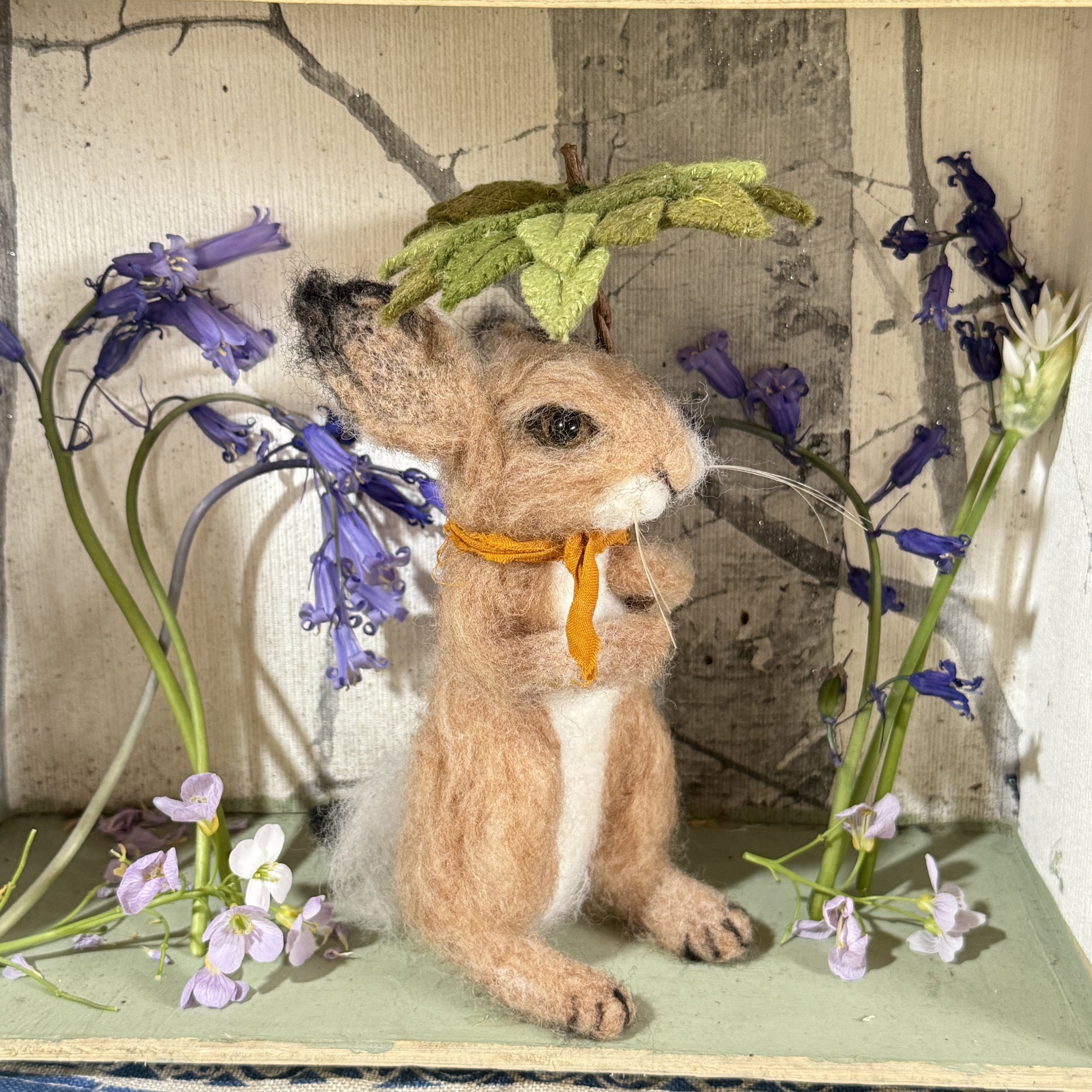 needle felted hare with umbrella celestine .jpg